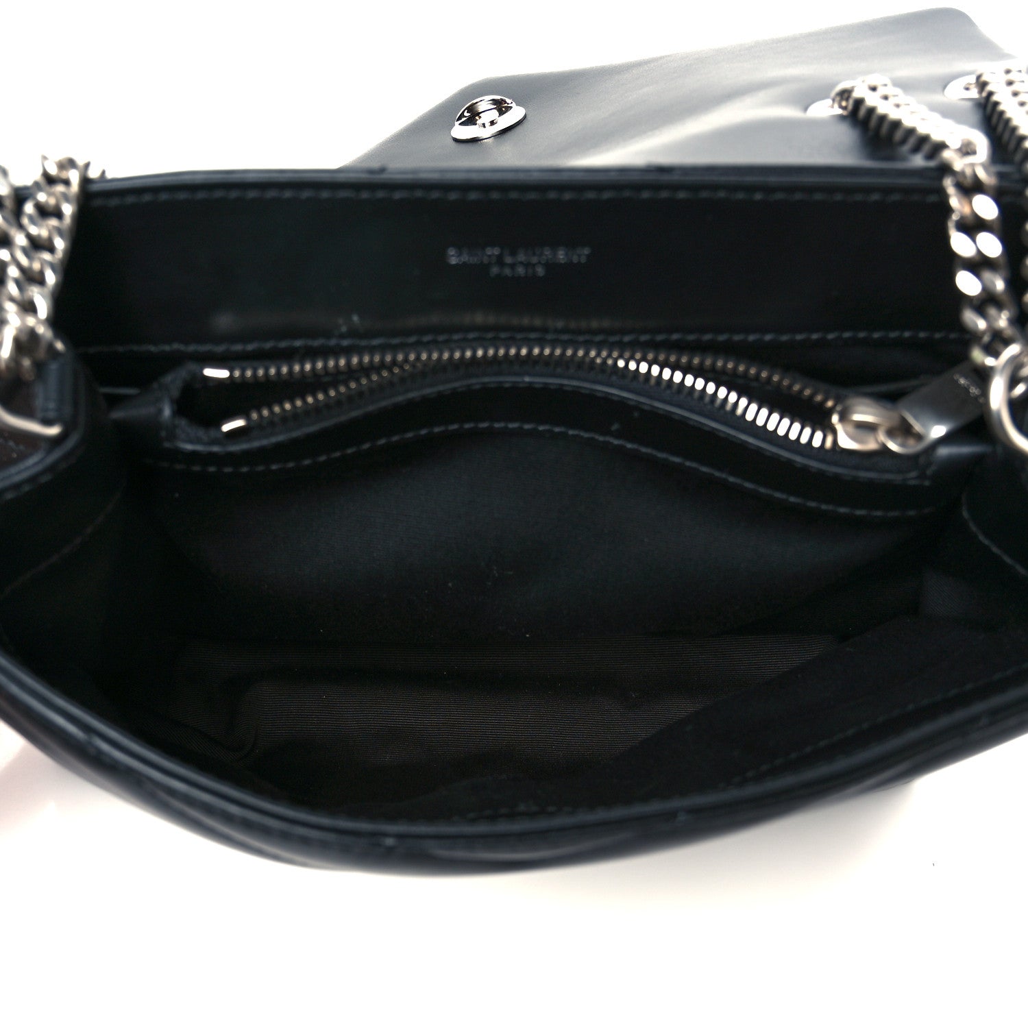 Calfskin Y Quilted Monogram Small Loulou Chain Satchel Black