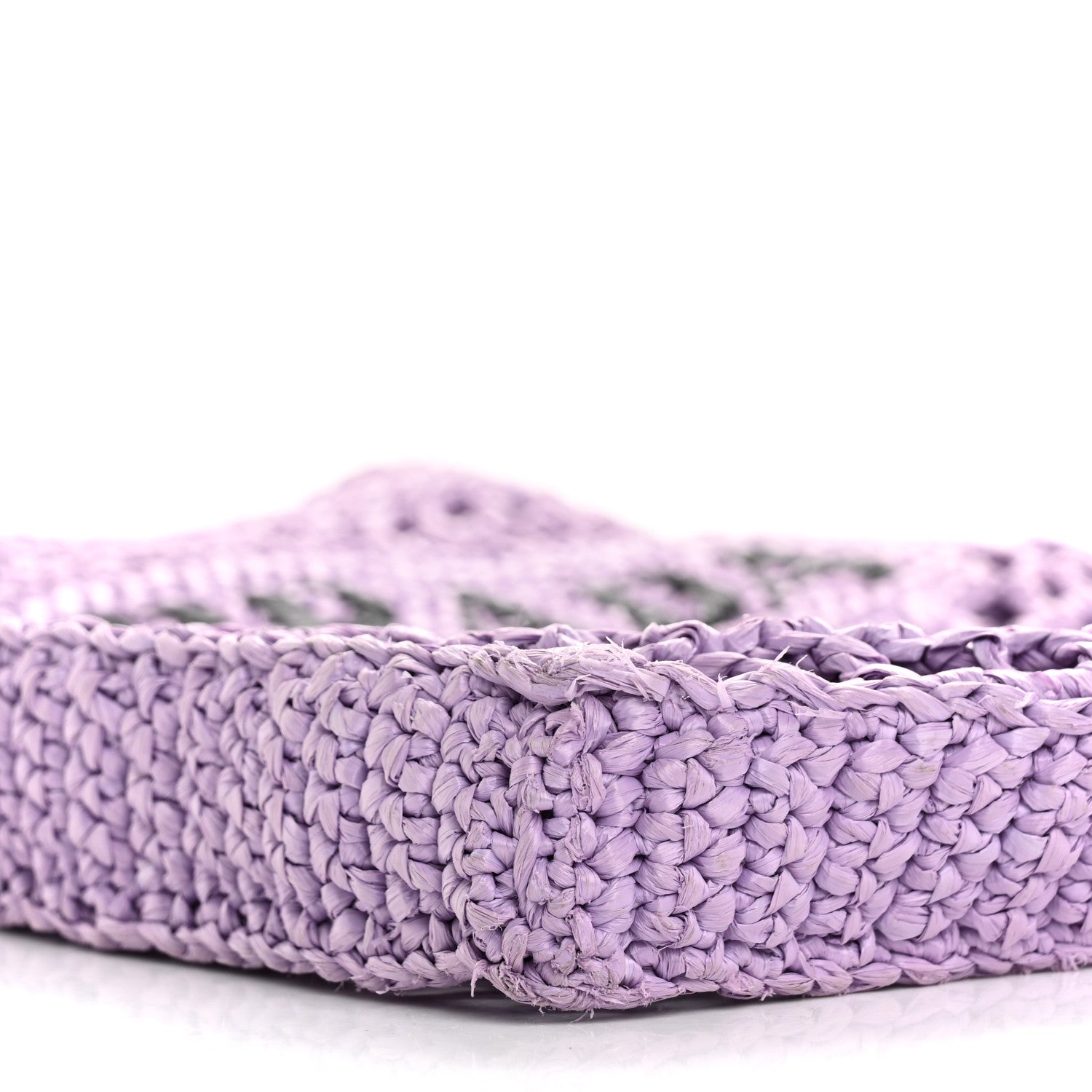 Yarn Raffia Effect Crochet Logo Embroidered Tote Bag Lilium