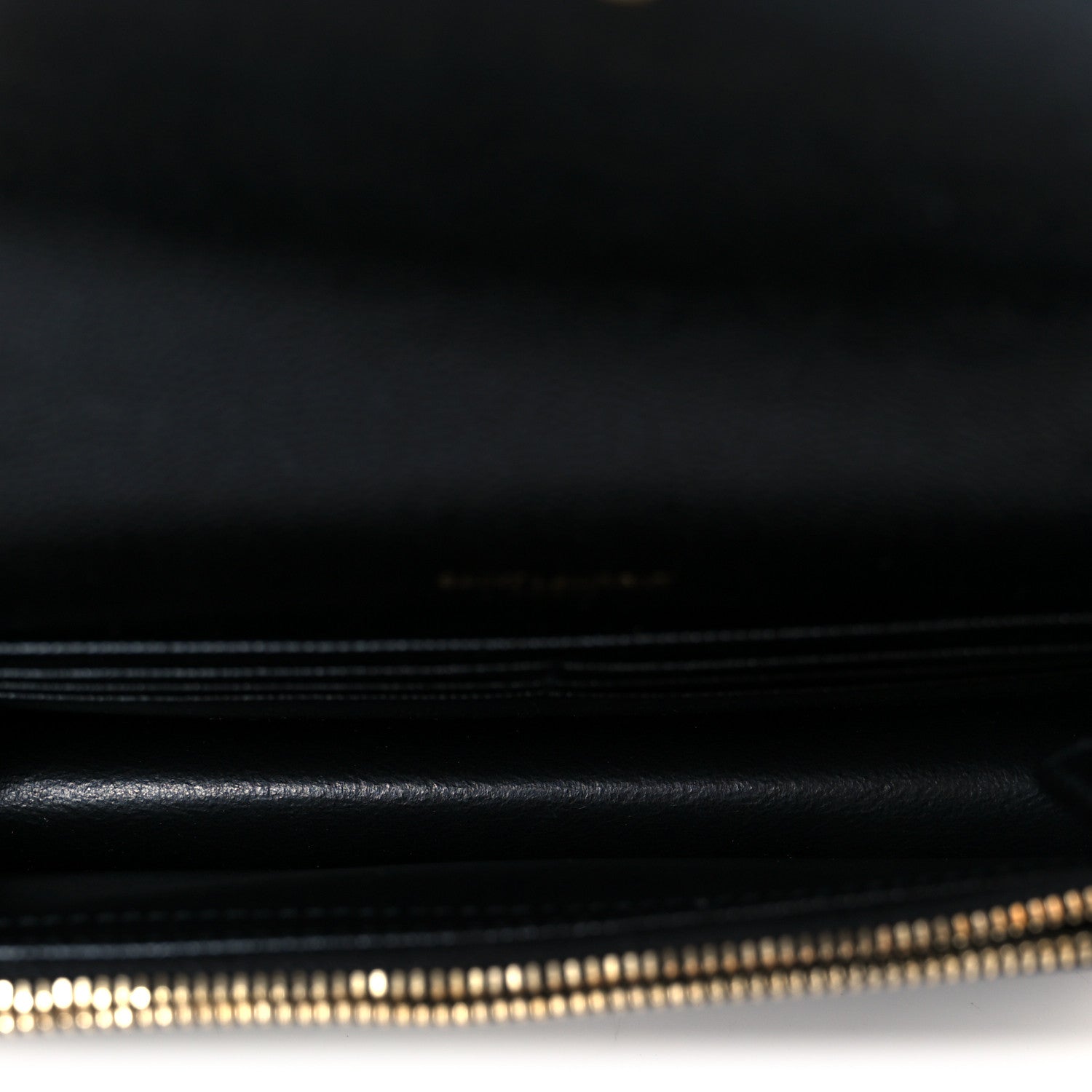 Grain De Poudre Matelasse Chevron Monogram Envelope Chain Wallet Black