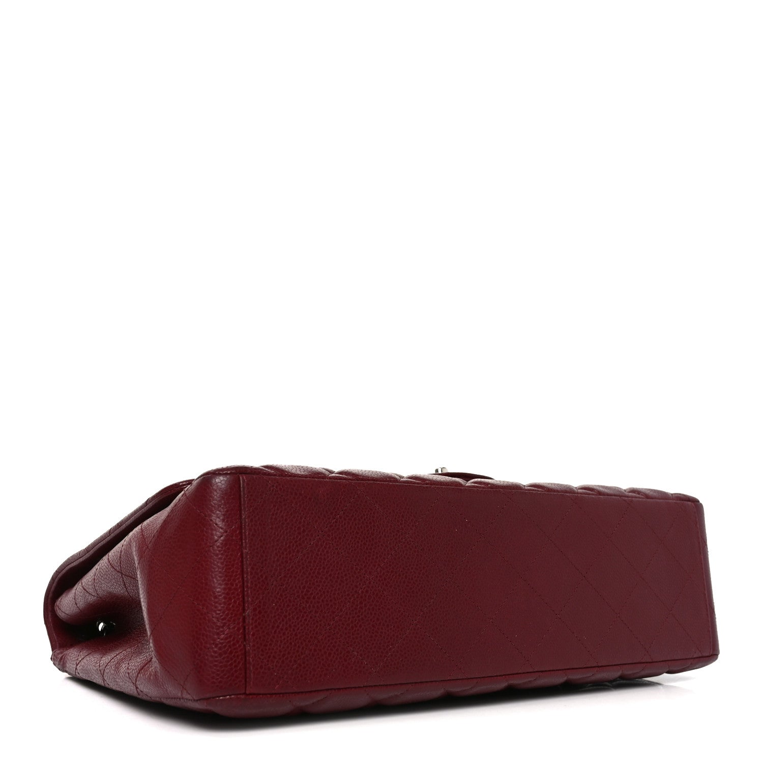 Caviar Quilted Maxi Single Flap Dark Red