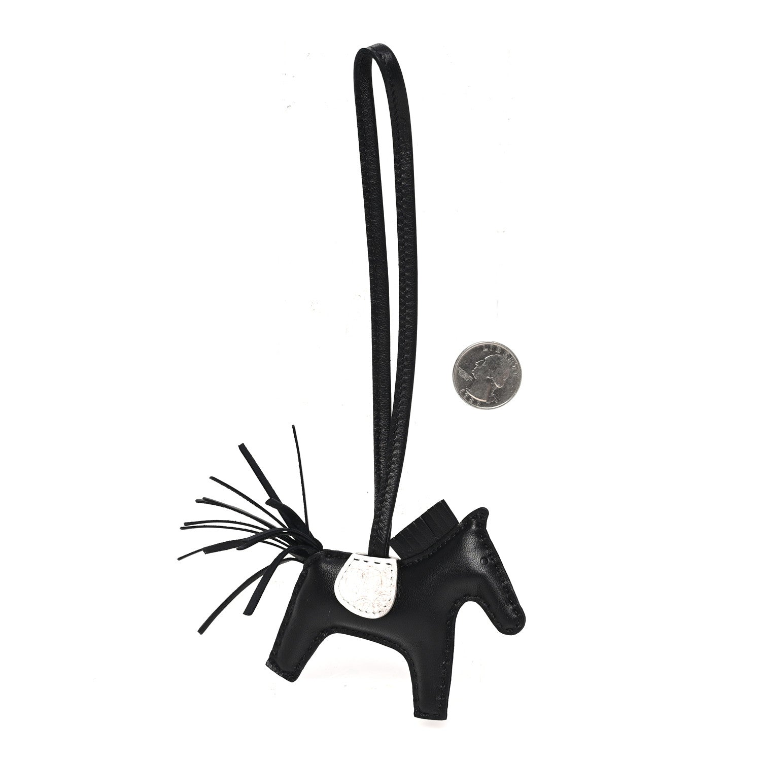 Milo Lambskin Matte Niloticus Crocodile Himalaya Touch Grigri Rodeo Horse Bag Charm PM Black White