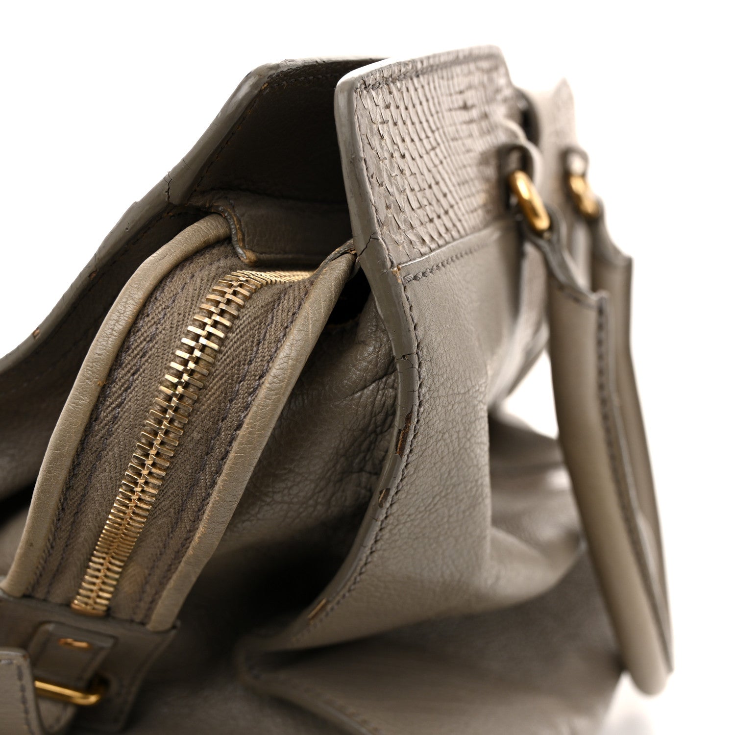 Calfskin Snakeskin Medium Cabas Chyc Beige