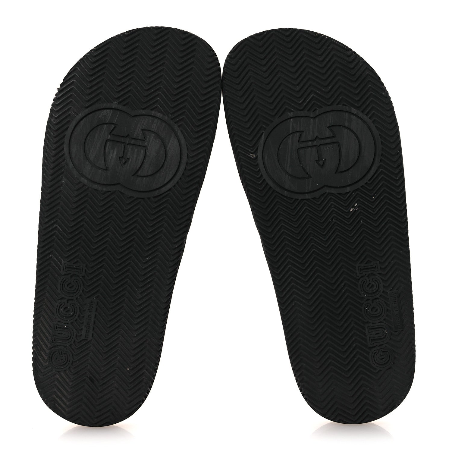 Rubber Web Womens Interlocking G Slide Sandals 33 Black Green Red
