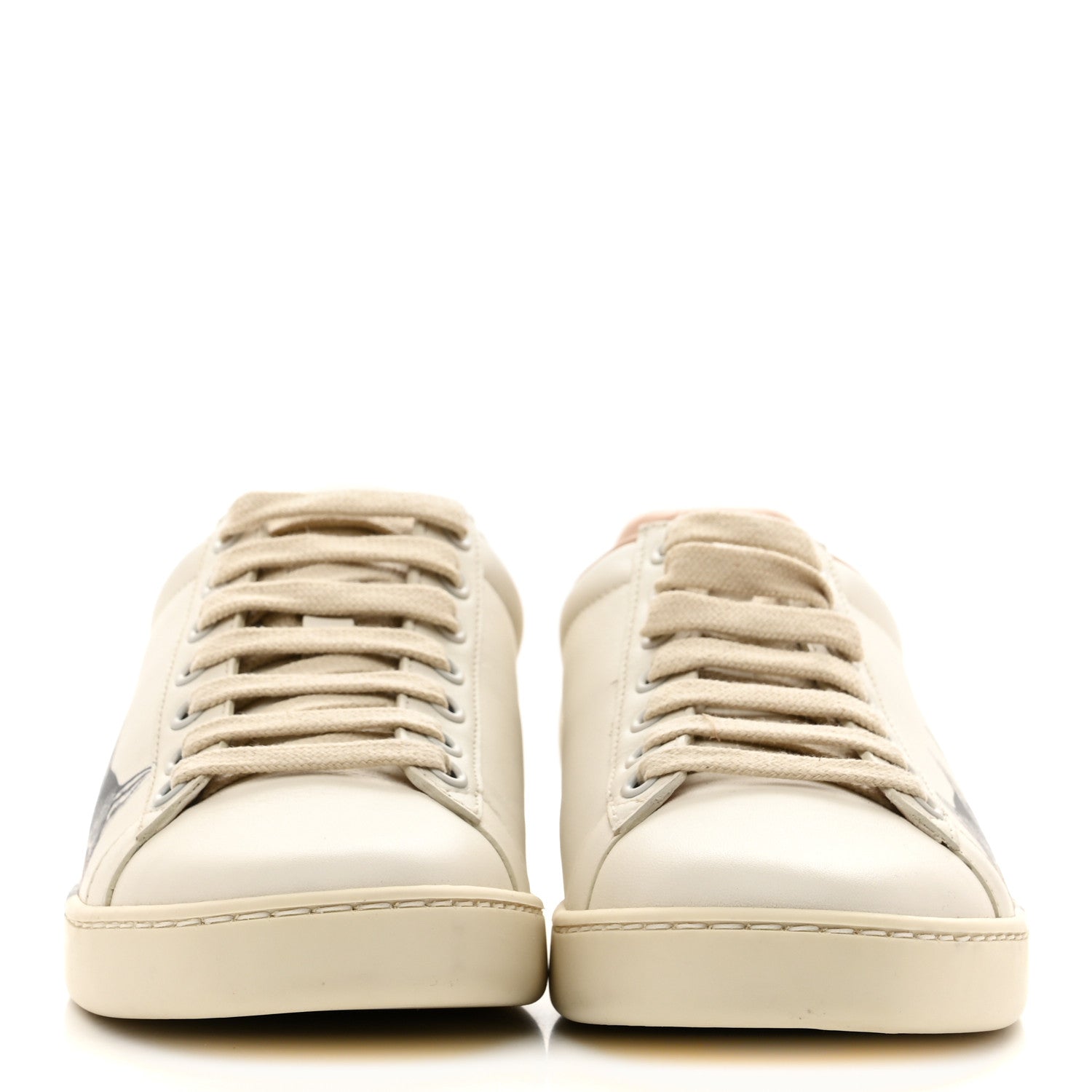 Calfskin Mystic Cat Print Womens Ace Sneakers 35.5 White