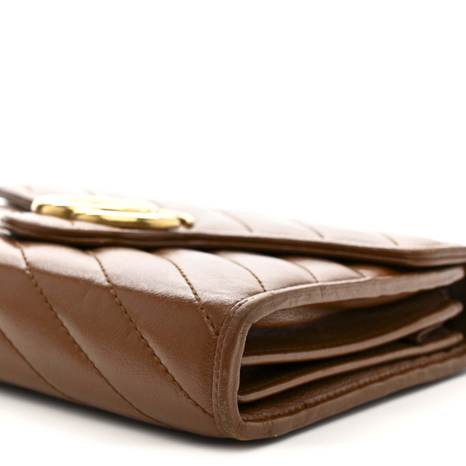 Azalea Calfskin Matelasse Diagonal GG Marmont Chain Wallet Cuir