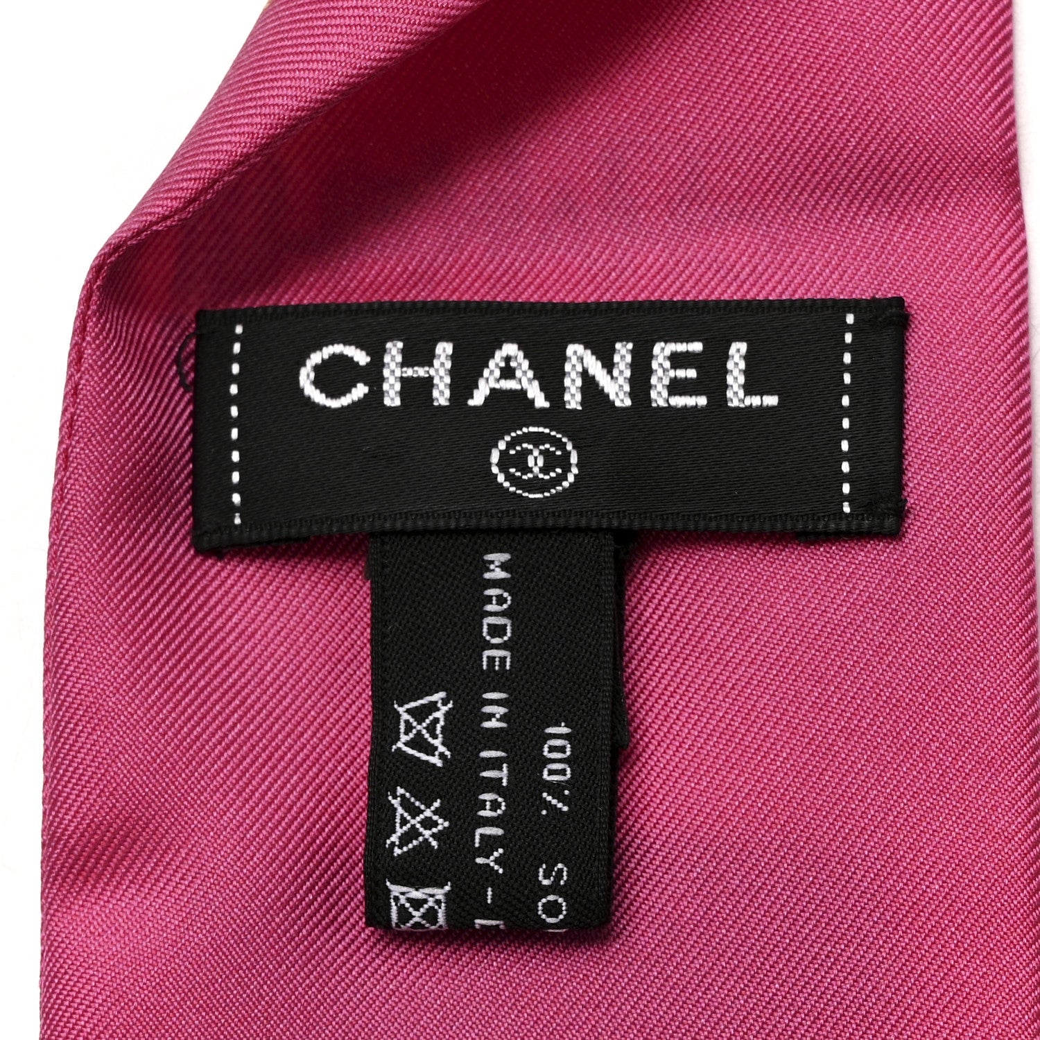 Silk Twill Slim Labels Bandeau Scarf Pink Multicolor