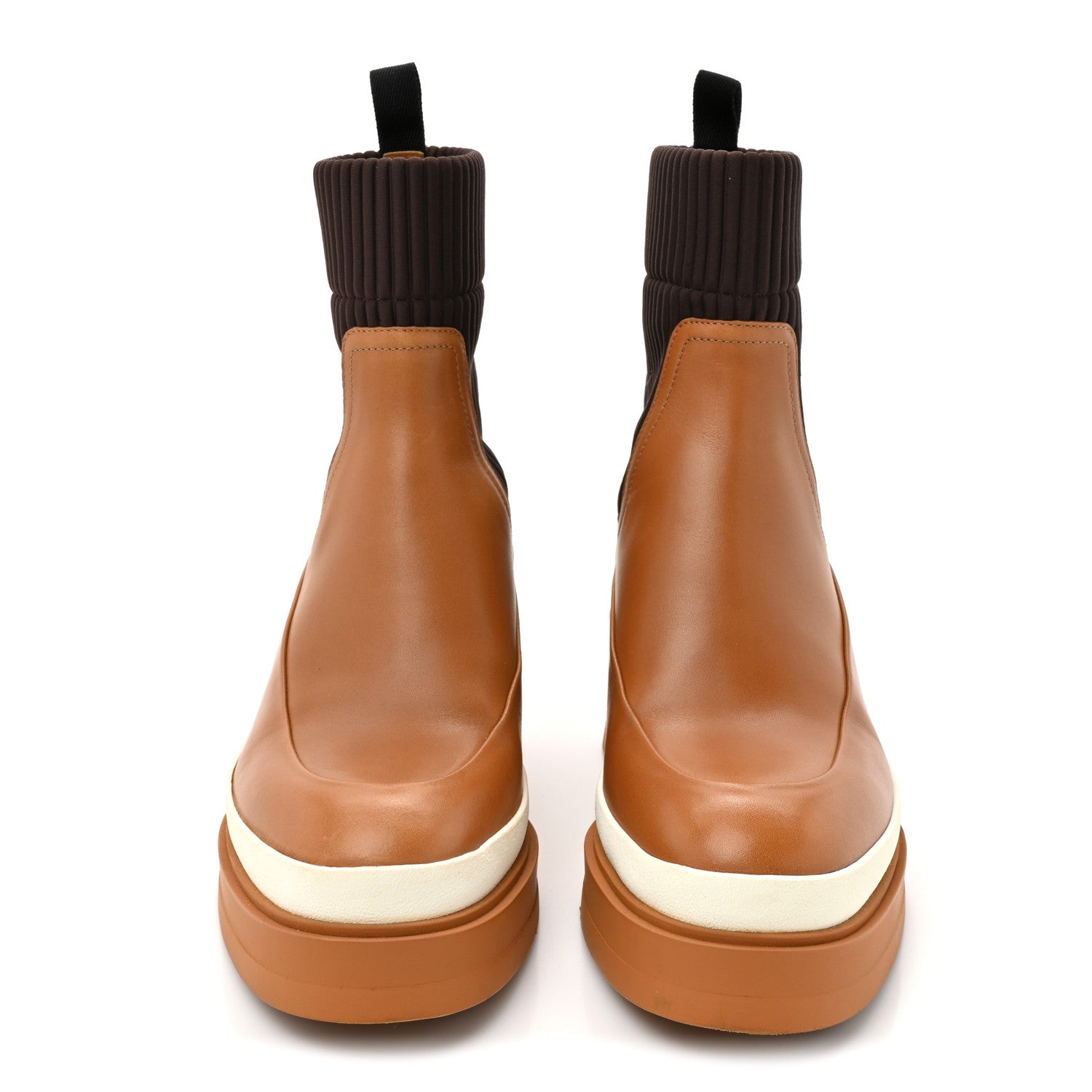 Veau Toile Technique Vadrouille Chelsea Boots 36 36 Terre De Sienne