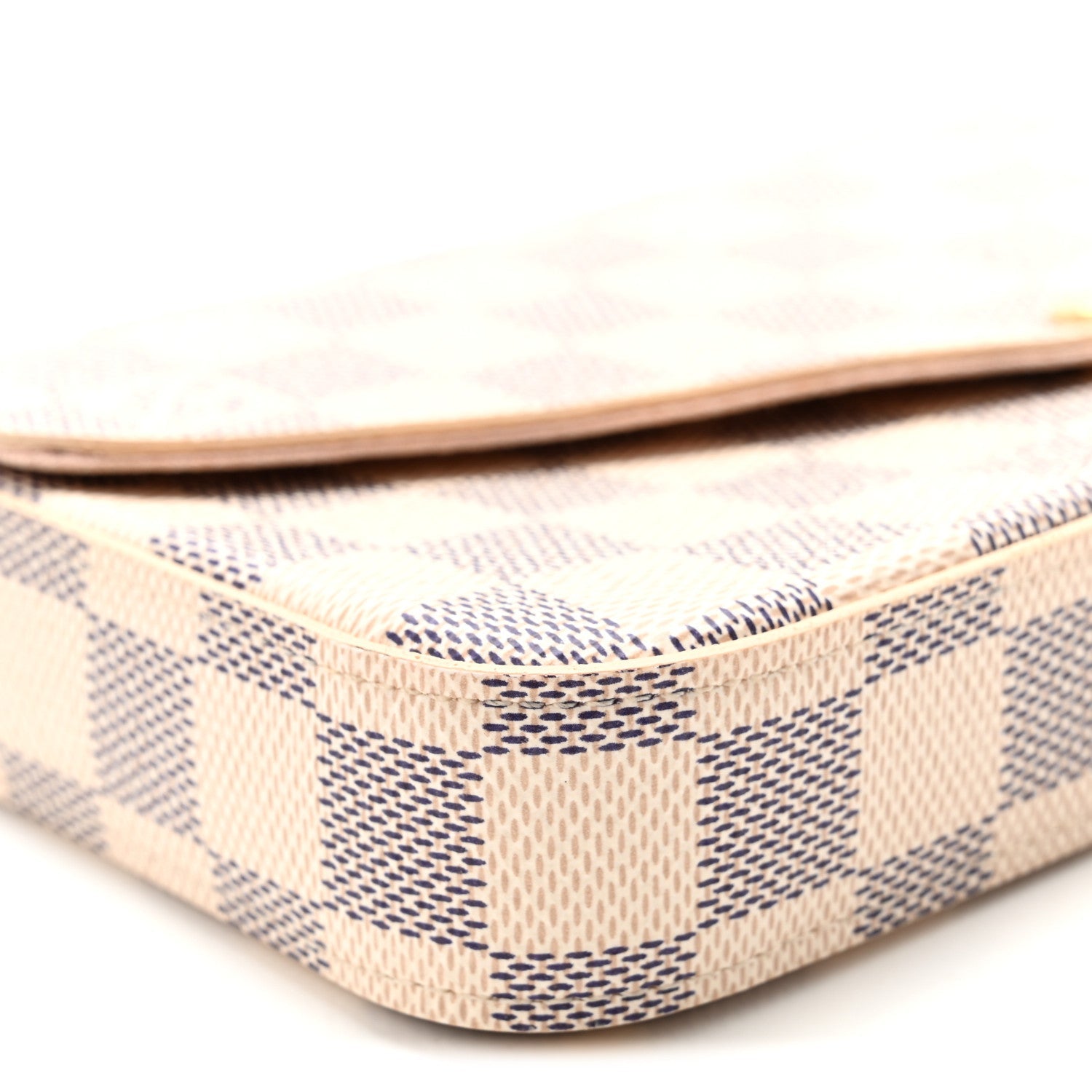 Damier Azur Pochette Felicie Chain Wallet Rose Ballerine