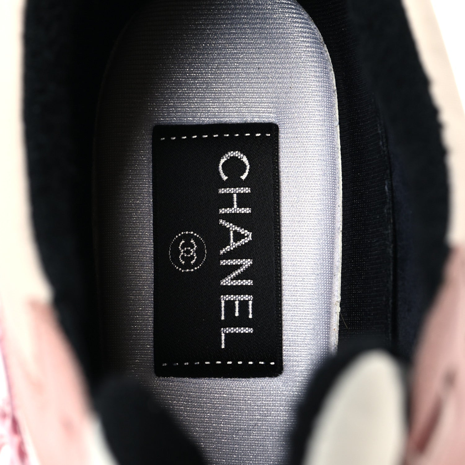 Nylon Lambskin Suede Calfskin CC Sneakers 39.5 Pink White Black