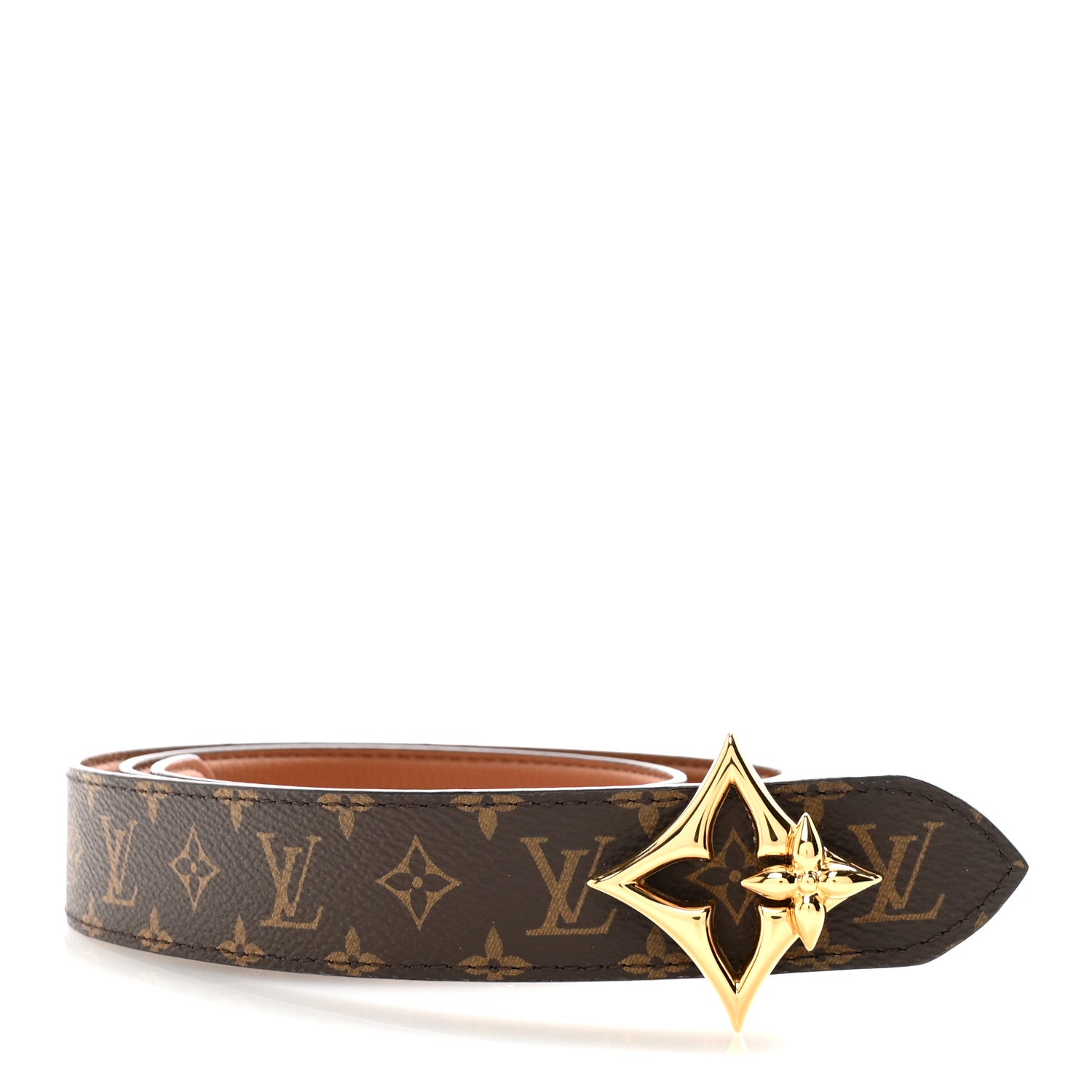 Calfskin Monogram 30mm LV Flowergram Reversible Belt 85 34 Cognac