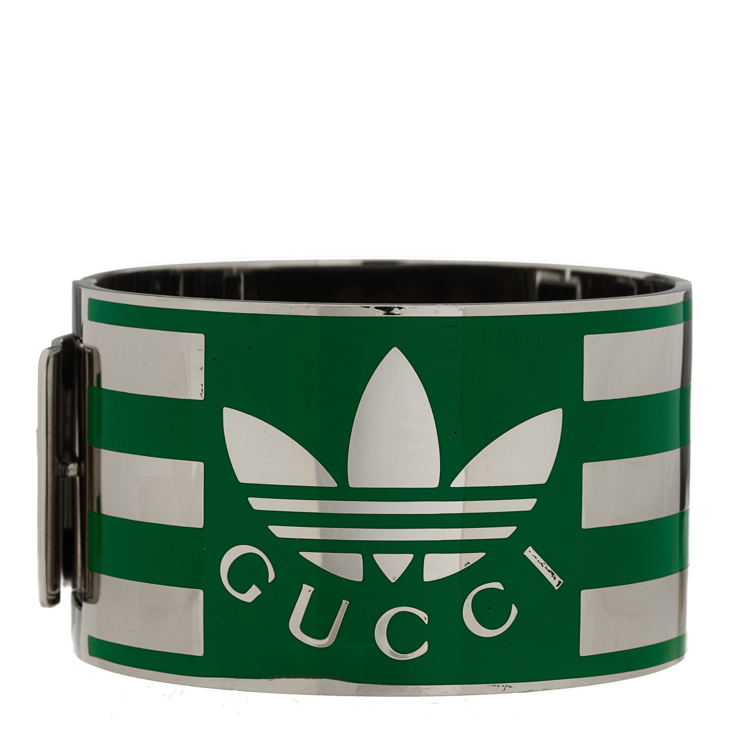 X ADIDAS Metal Enamel Cuff Bracelet S Silver Green