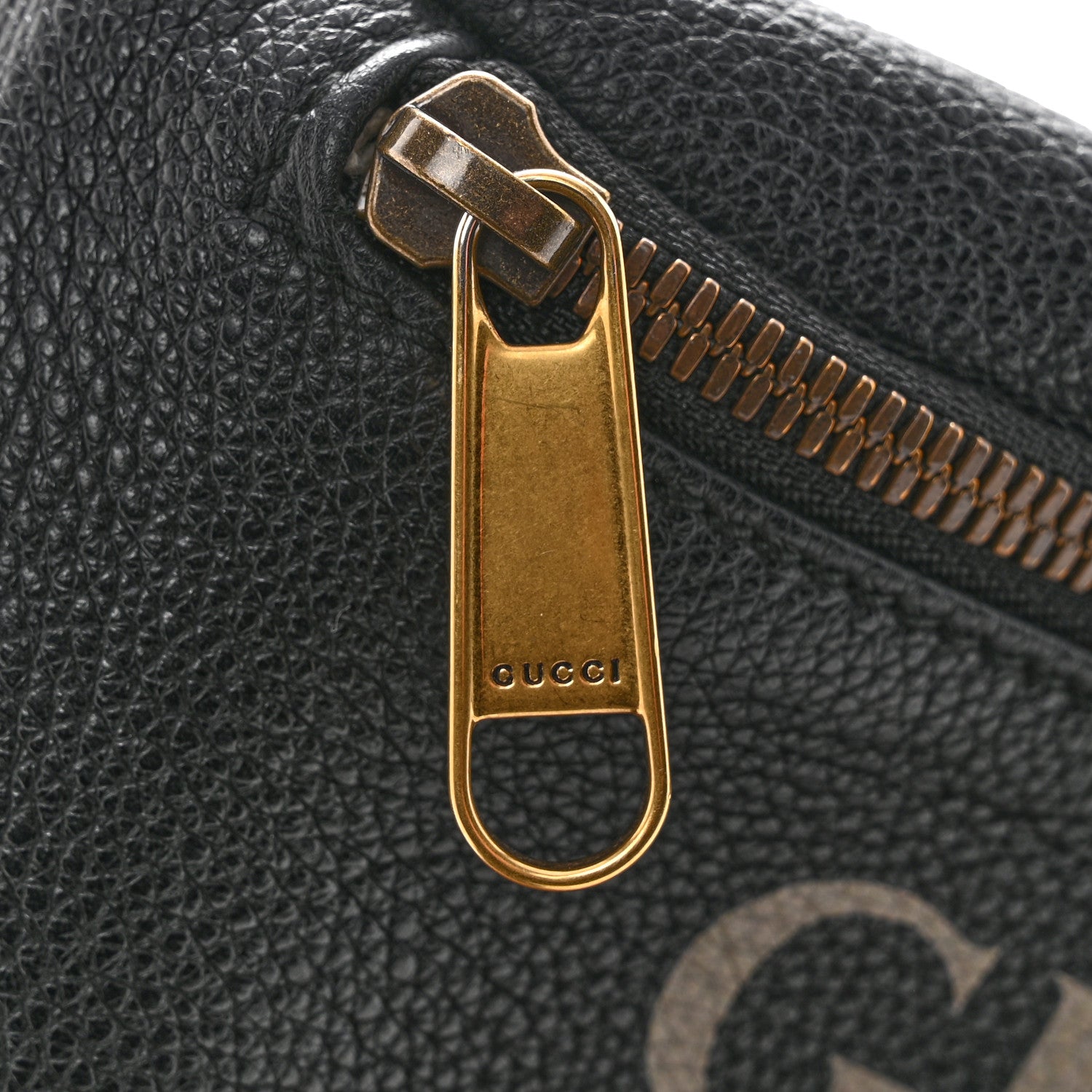 Grained Calfskin Logo Belt Bag Black