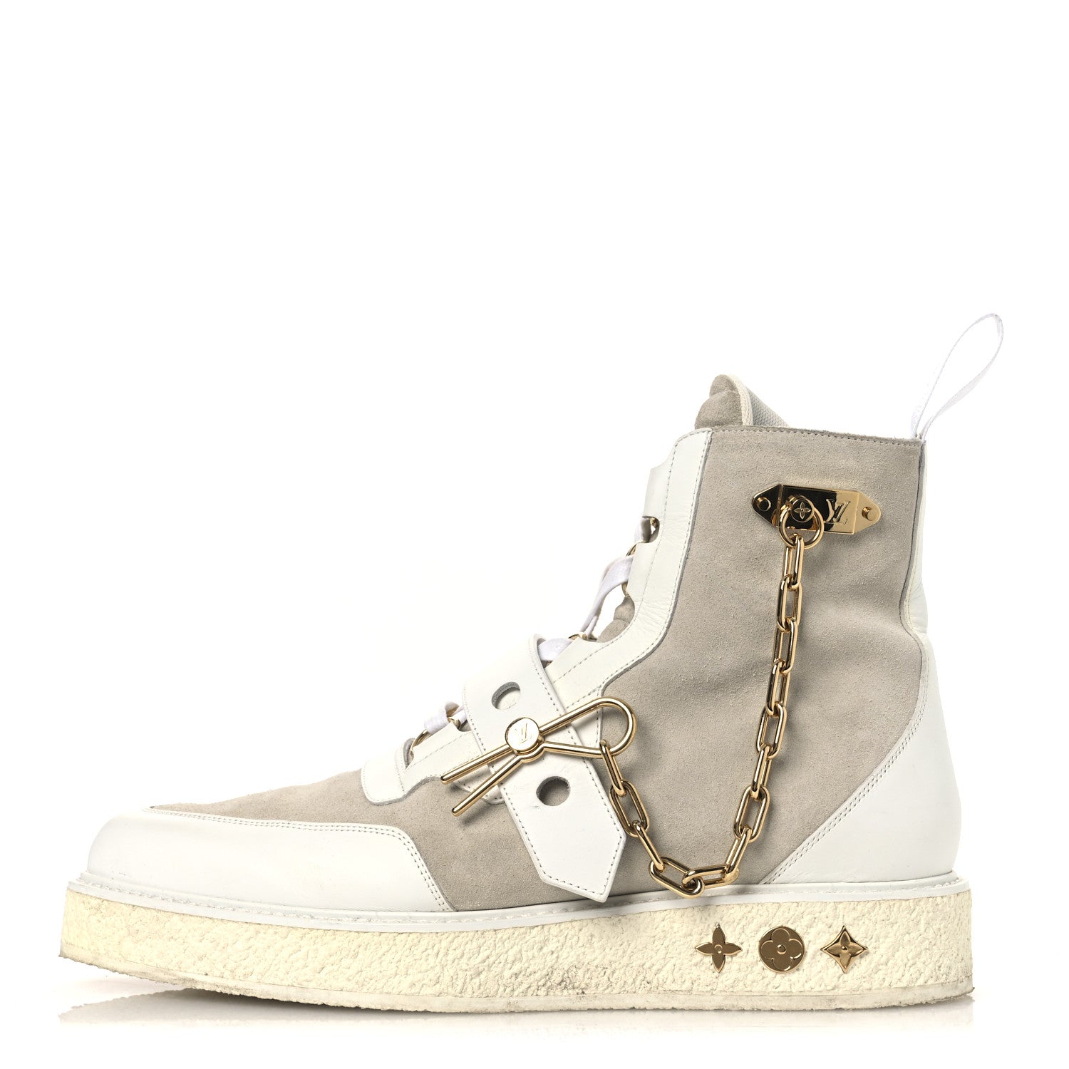 Calfskin Suede Mens Creeper Ankle Boots 9 White