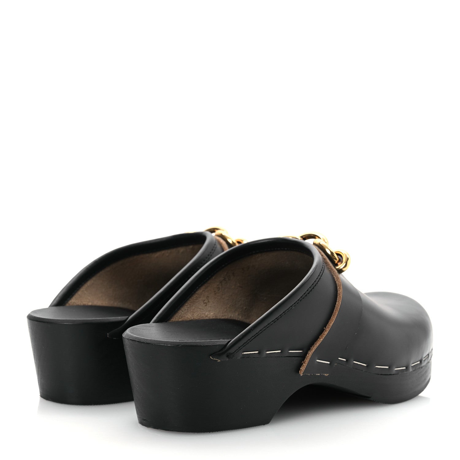 Smooth Calfskin Le Maillon Clogs 39.5 Black