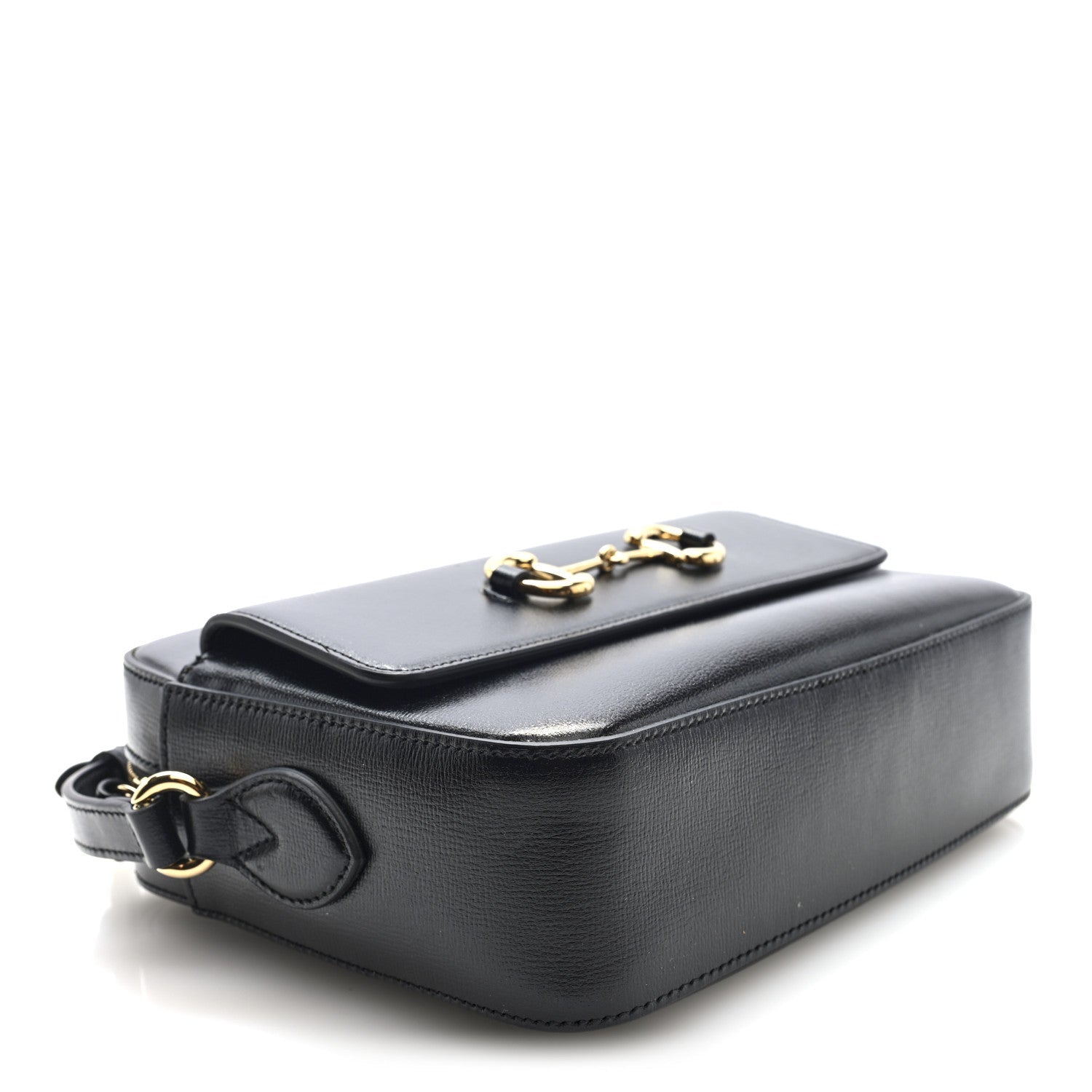 Textured Calfskin Small Horsebit 1955 Shoulder Bag Black