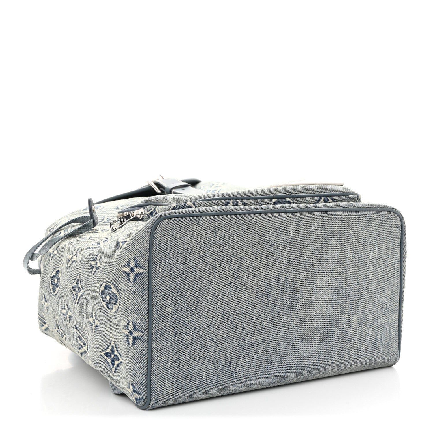 Monogram Denim Washed 3D Montsouris Backpack Blue