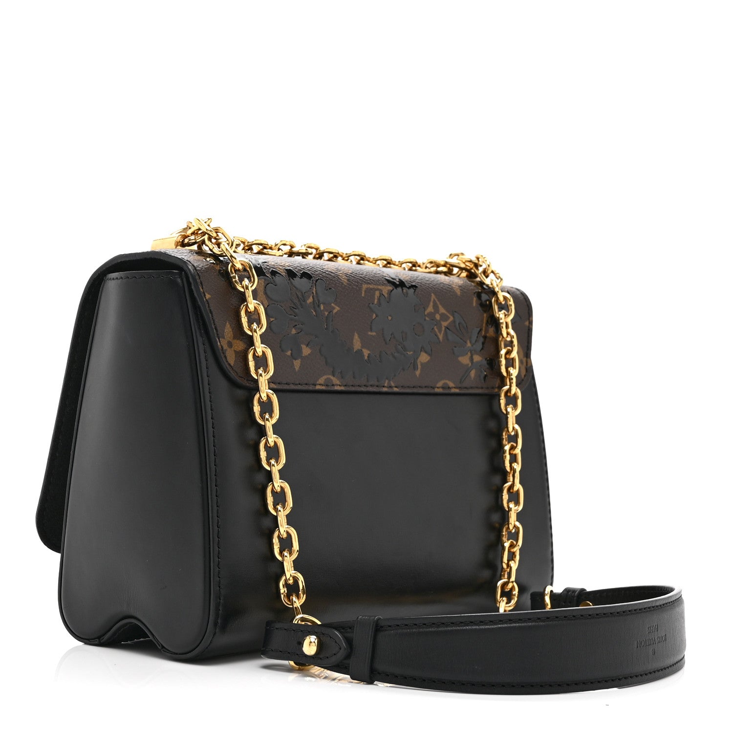 Calfskin Monogram Blossom Twist MM Black