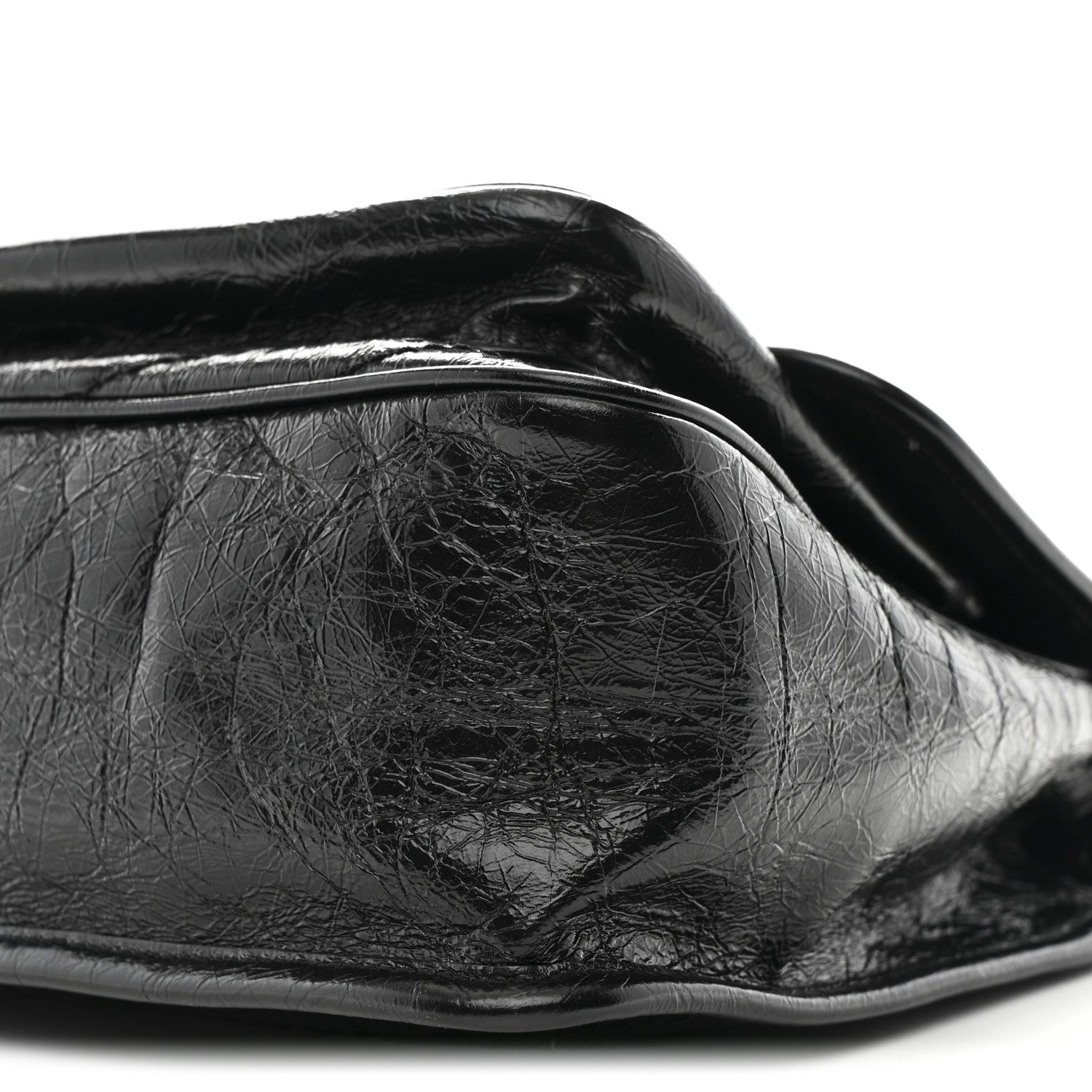 Crinkled Calfskin Matelasse Monogram Medium Niki Chain Satchel Black