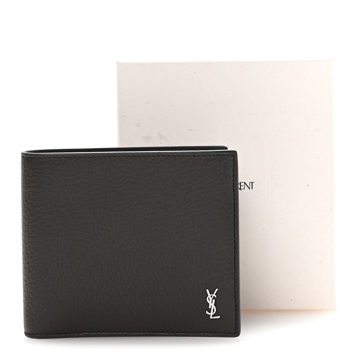 Calfskin Cassandre Bi-Fold Wallet Grey
