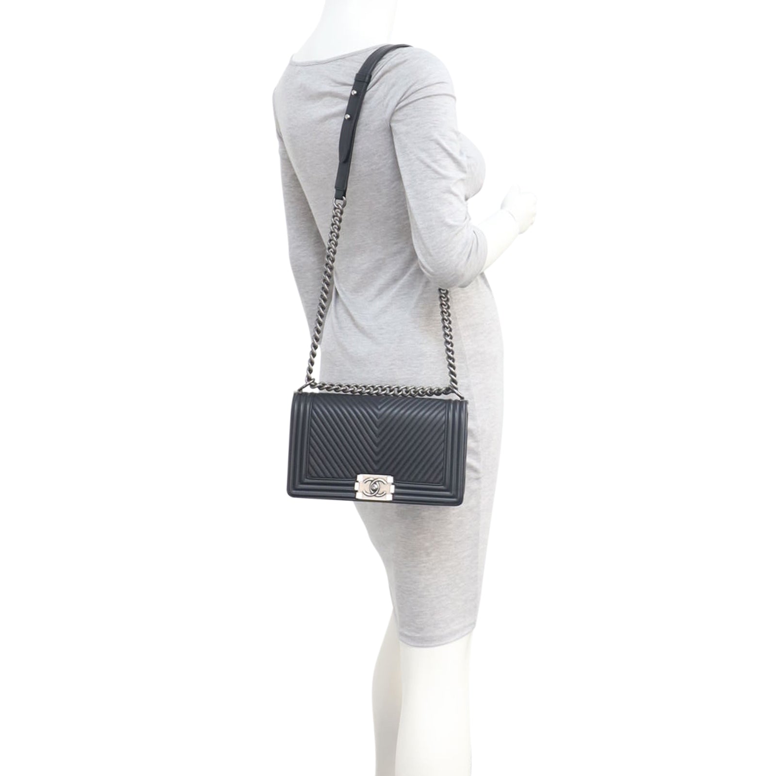 Chanel Boy Old Medium | Black Chevron