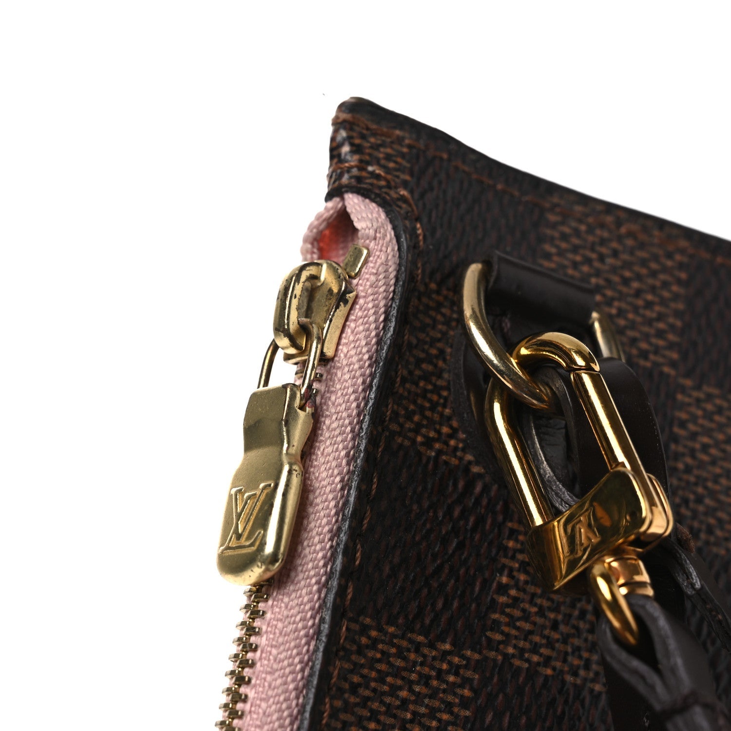 Damier Ebene Neverfull MM GM Pochette Rose Ballerine