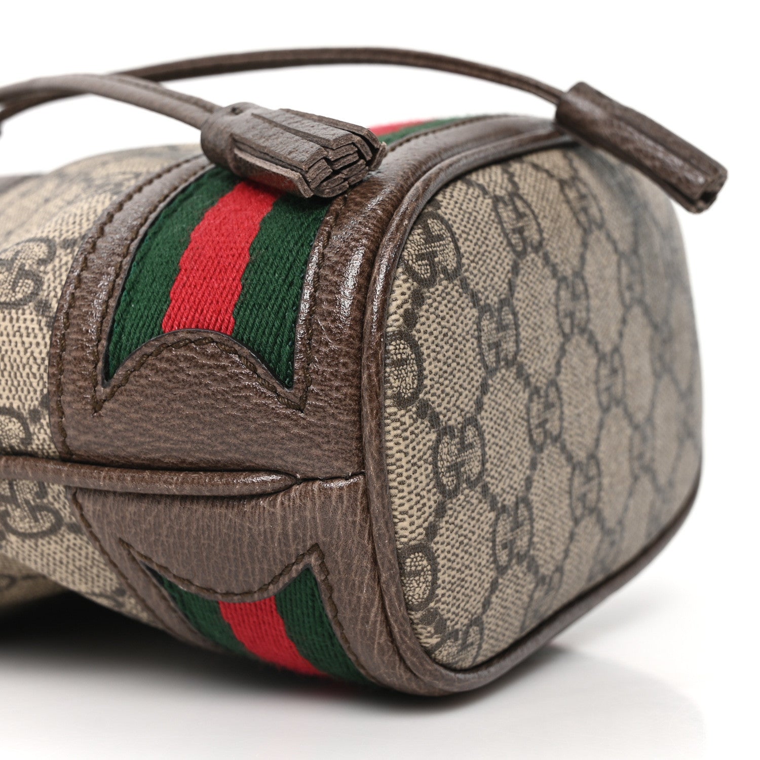 GG Supreme Monogram Web Mini Ophidia Bucket Bag Brown