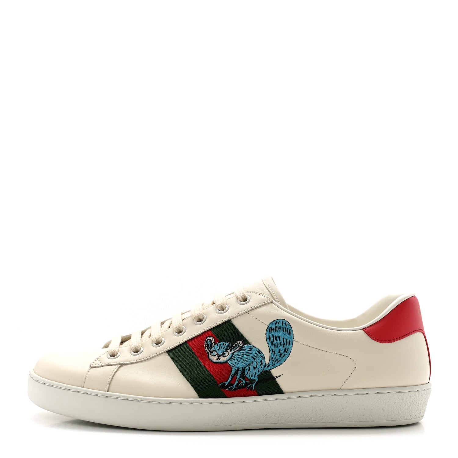 X FREYA HARTAS Calfskin Miro Soft Web Mythical Creature Embroidered Mens Ace Sneakers 9.5 New Mystic White