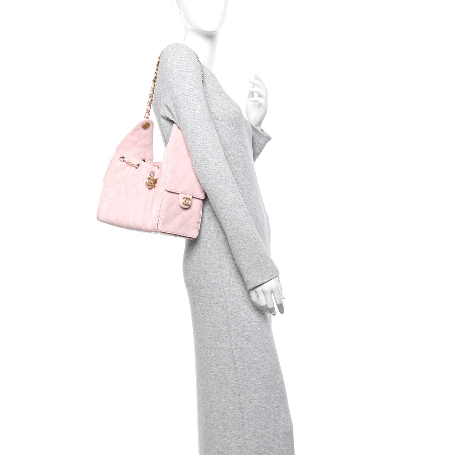 Caviar Quilted Small Chanel 25 Handbag Light Pink