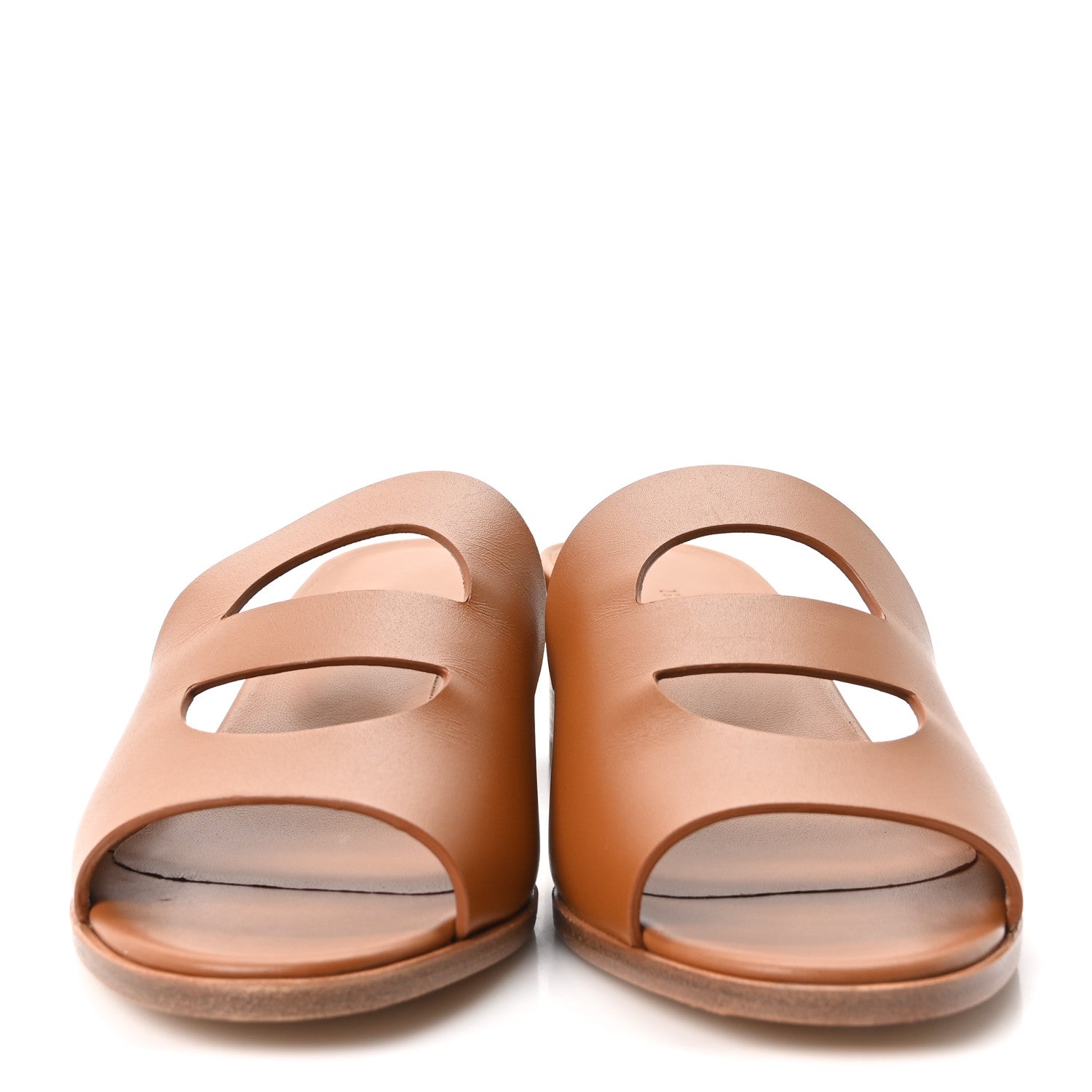 Raw Edged Calfskin Mona Sandals 36 Naturel