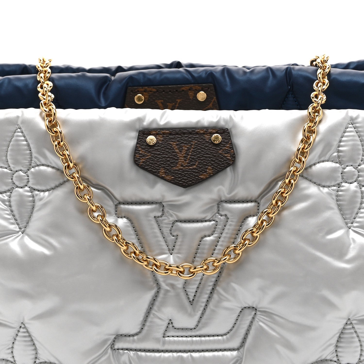 Econyl Monogram Pillow Maxi Multi Pochette Accessories Navy Silver