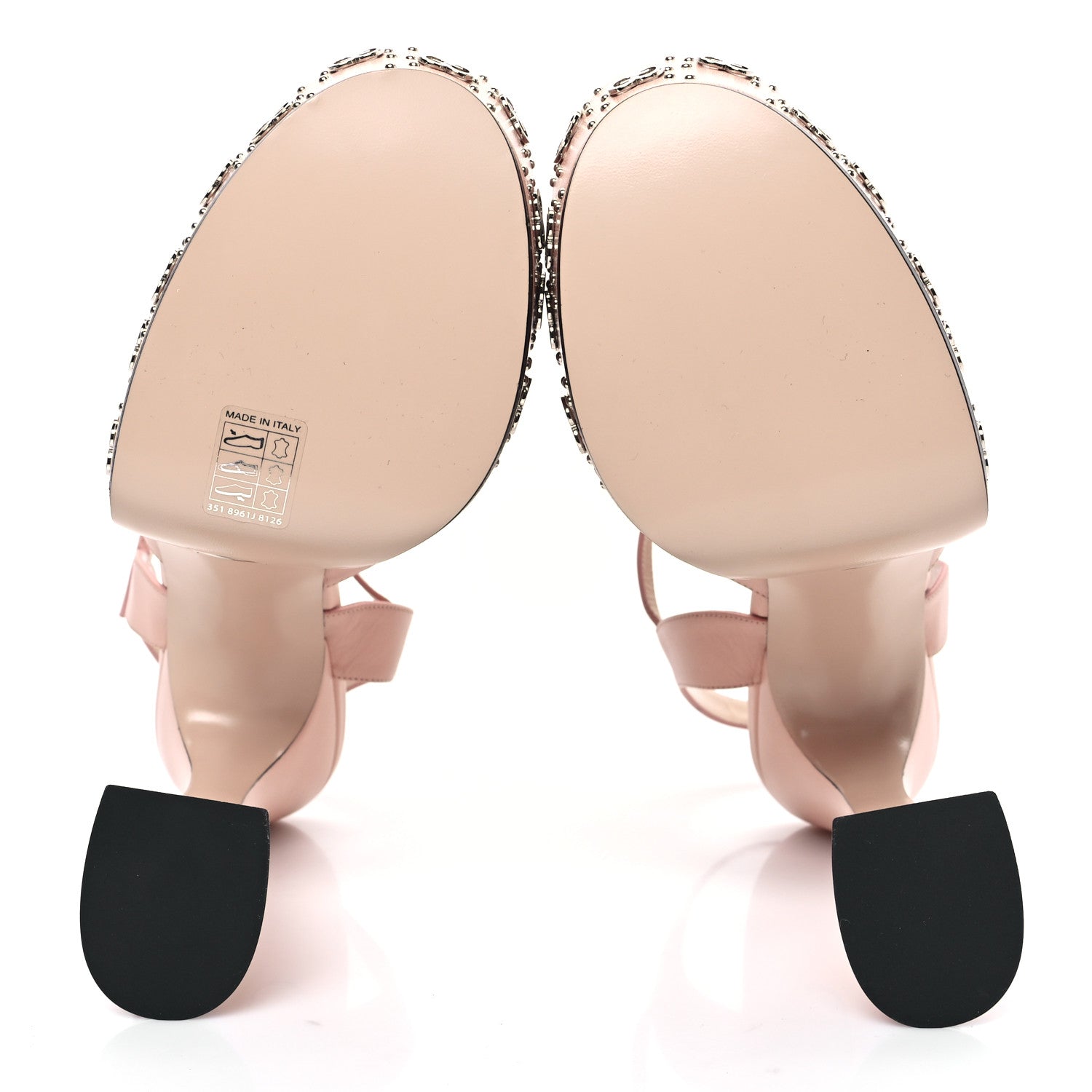 Malaga Kid Interlocking G Studs 155mm Platform Sandals 41 Perfect Pink