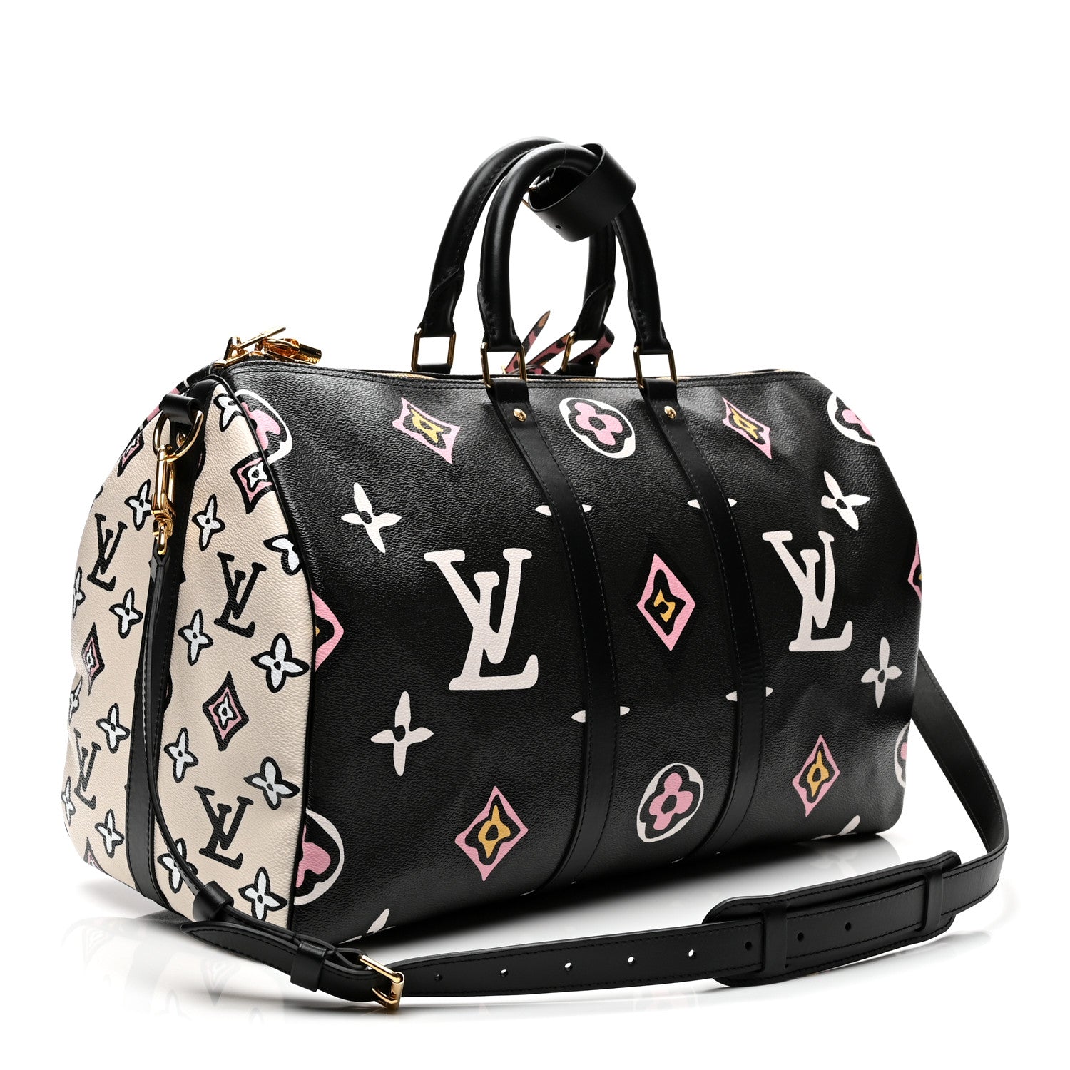 Monogram Giant Wild At Heart Keepall Bandouliere 45 Black
