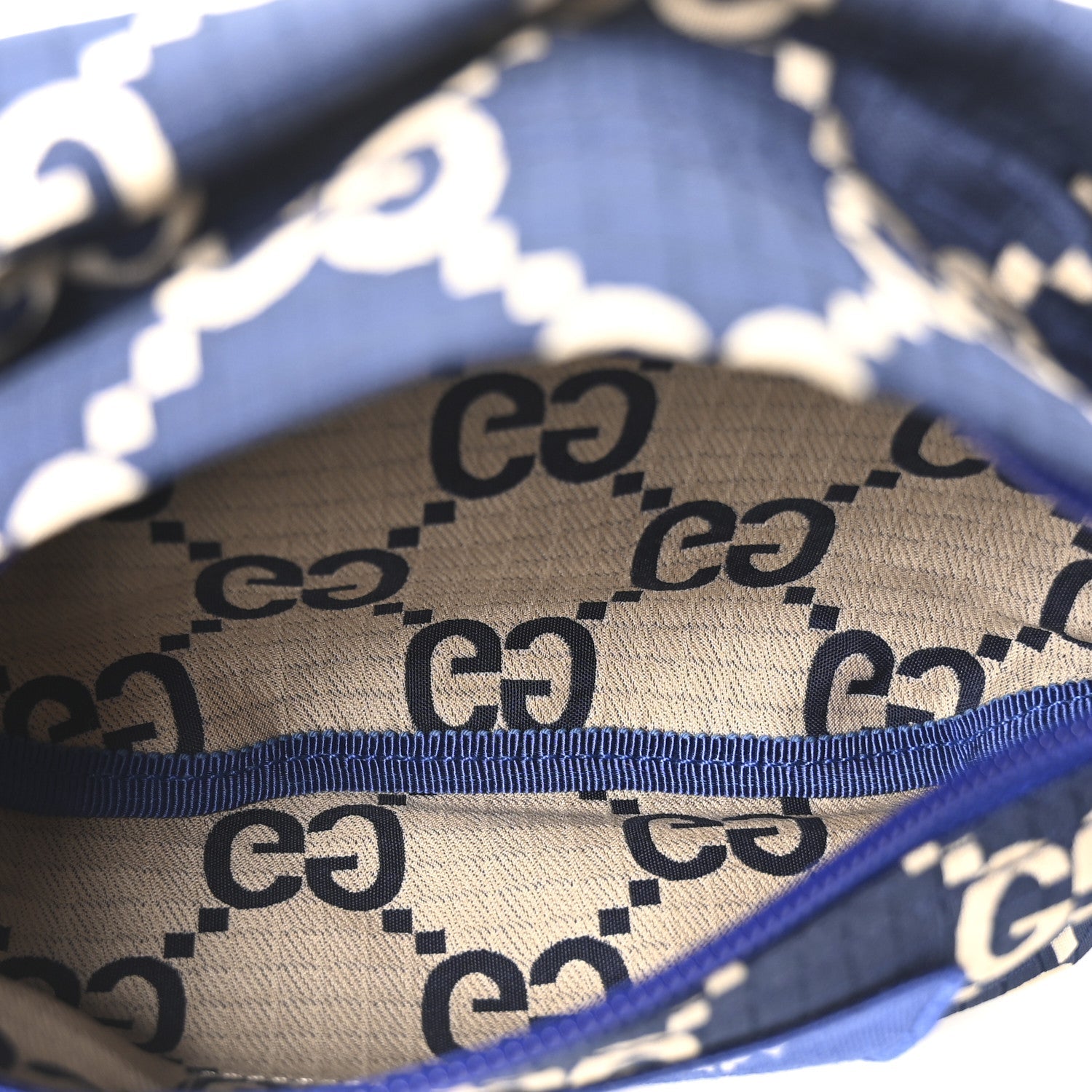 Recycled Polyester Monogram Jumbo GG Belt Bag Blue