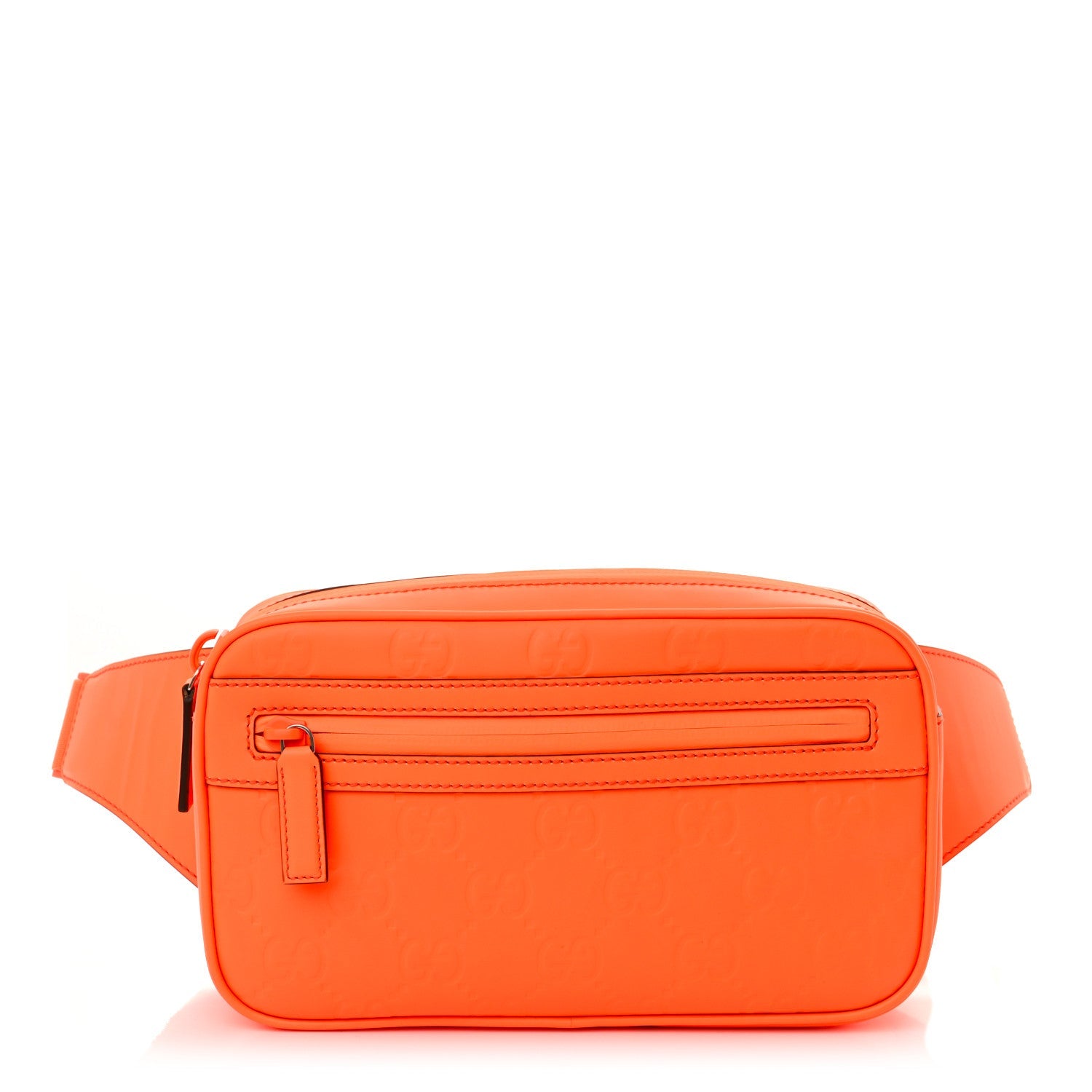 Rubber Effect Monogram GG Belt Bag New Orange Fluo