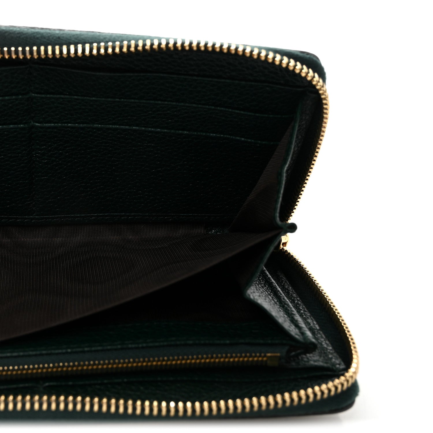 Grainy Calfskin Zumi Zip Around Wallet Vintage Green