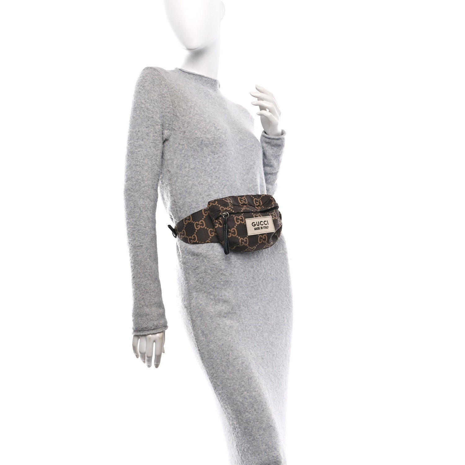 Recycled Polyester Monogram Jumbo GG Belt Bag Ebony Beige