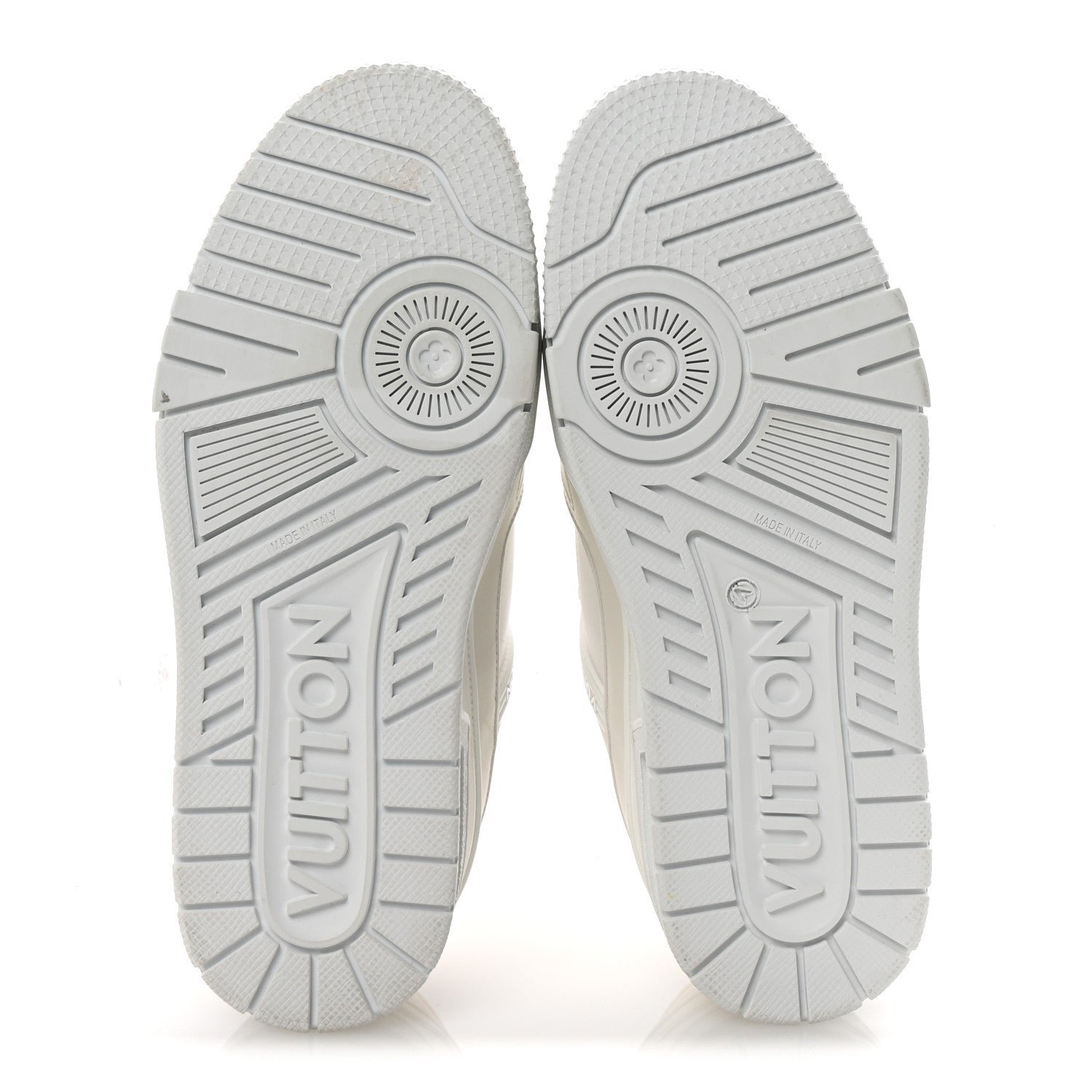 Calfskin Womens LV Trainer Sneakers 37.5 White