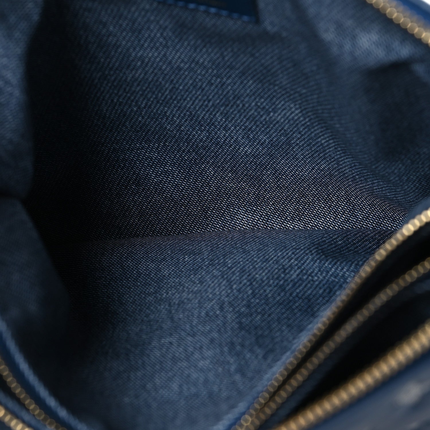 Lambskin Embossed Monogram Coussin PM Denim Blue