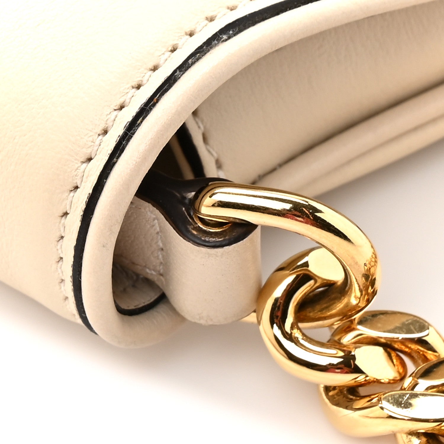 Roxy Calfskin Blondie Chain Shoulder Flap Bag Mystic White