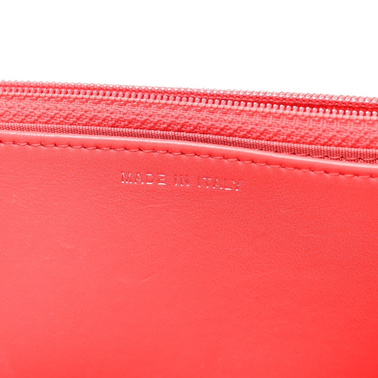 Lambskin Chevron Quilted Studded Wallet On Chain WOC Light Red