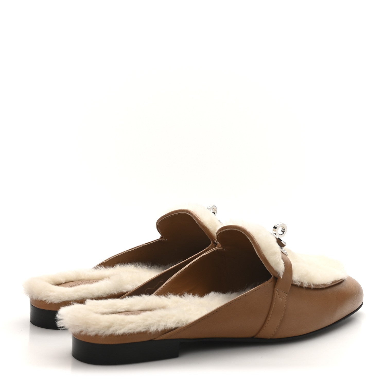 Goatskin Shearling Womens Oz Mules 38.5 Naturel Ecru