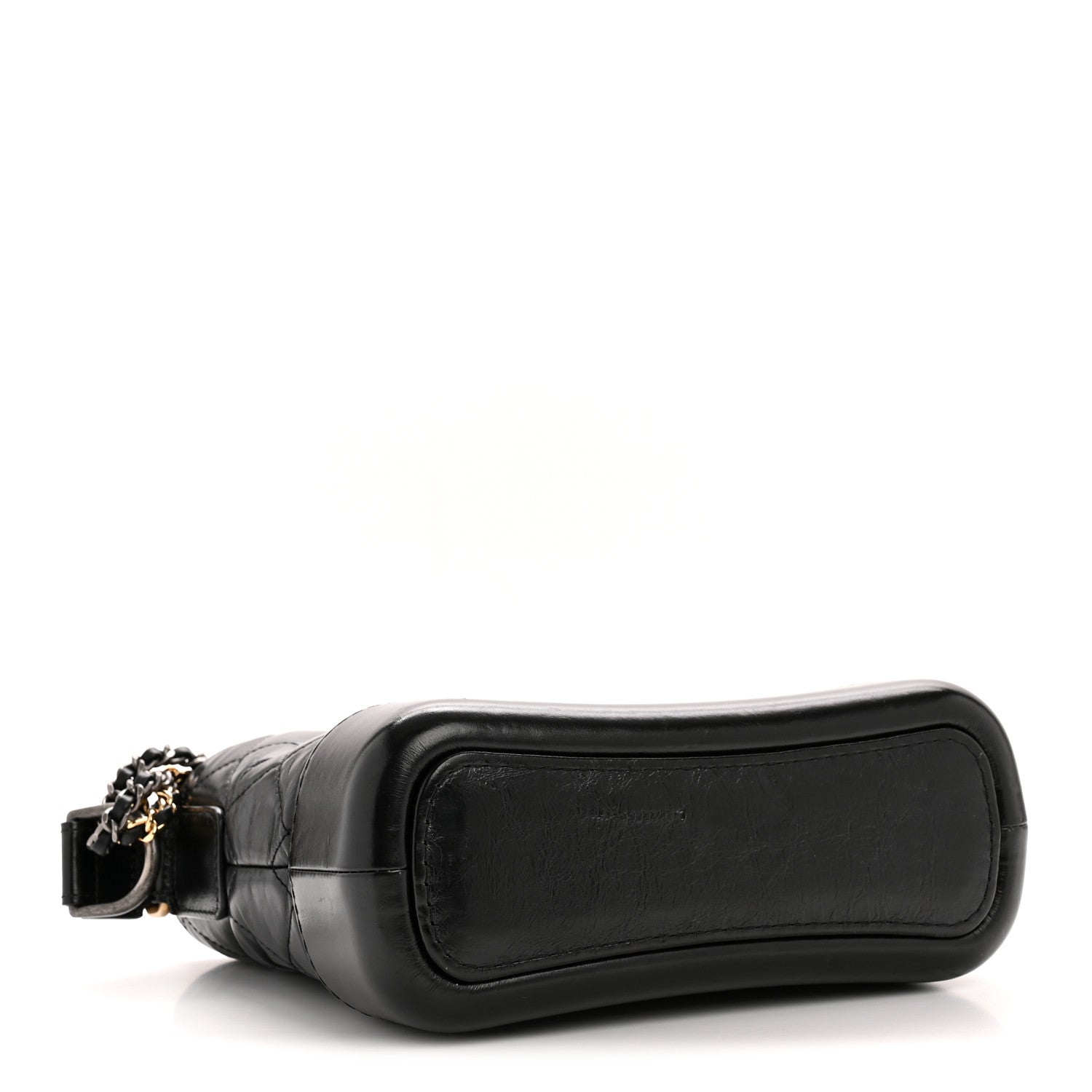 Aged Calfskin Quilted Small Gabrielle Hobo Black