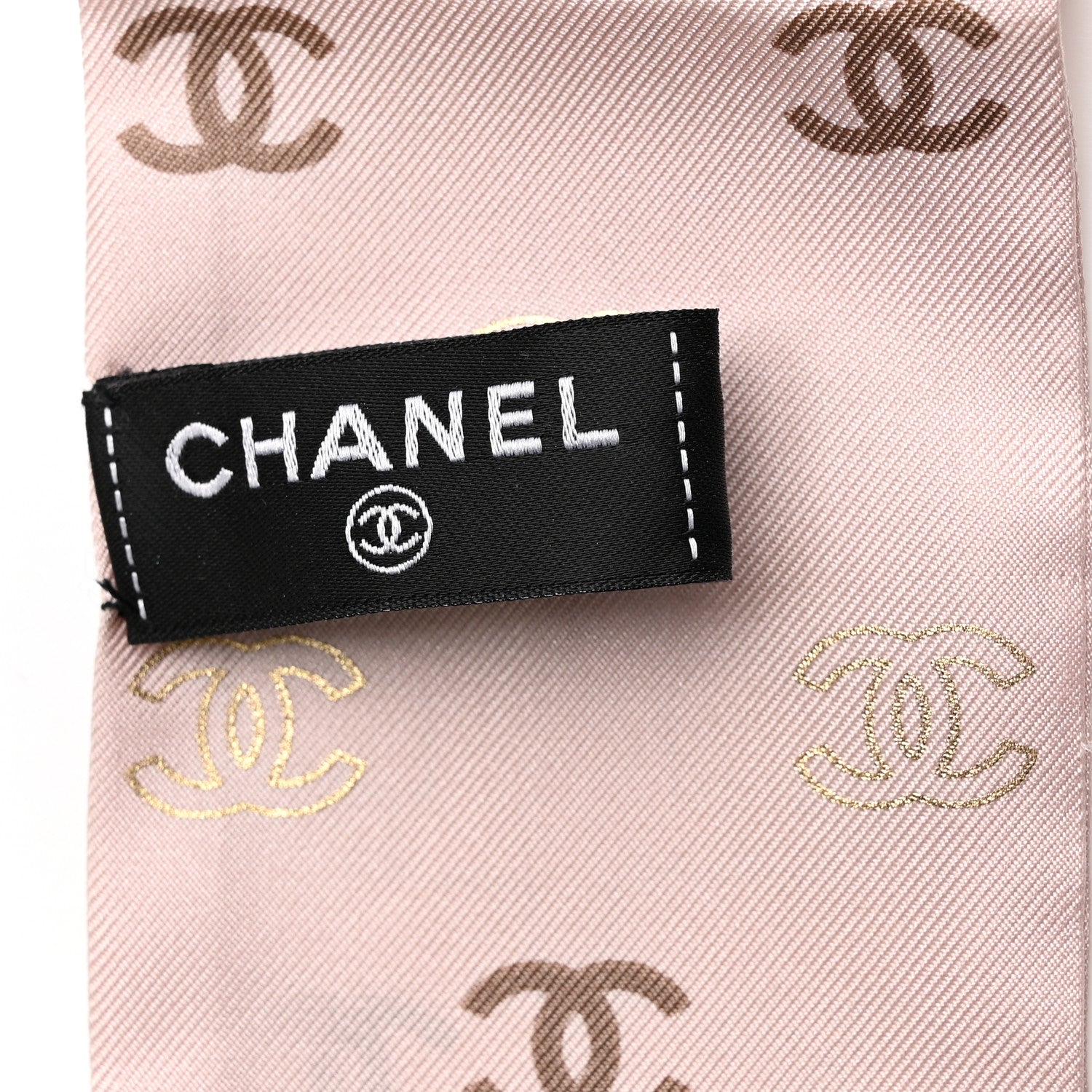 Silk CC Charms Slim Bandeau Scarf Pink