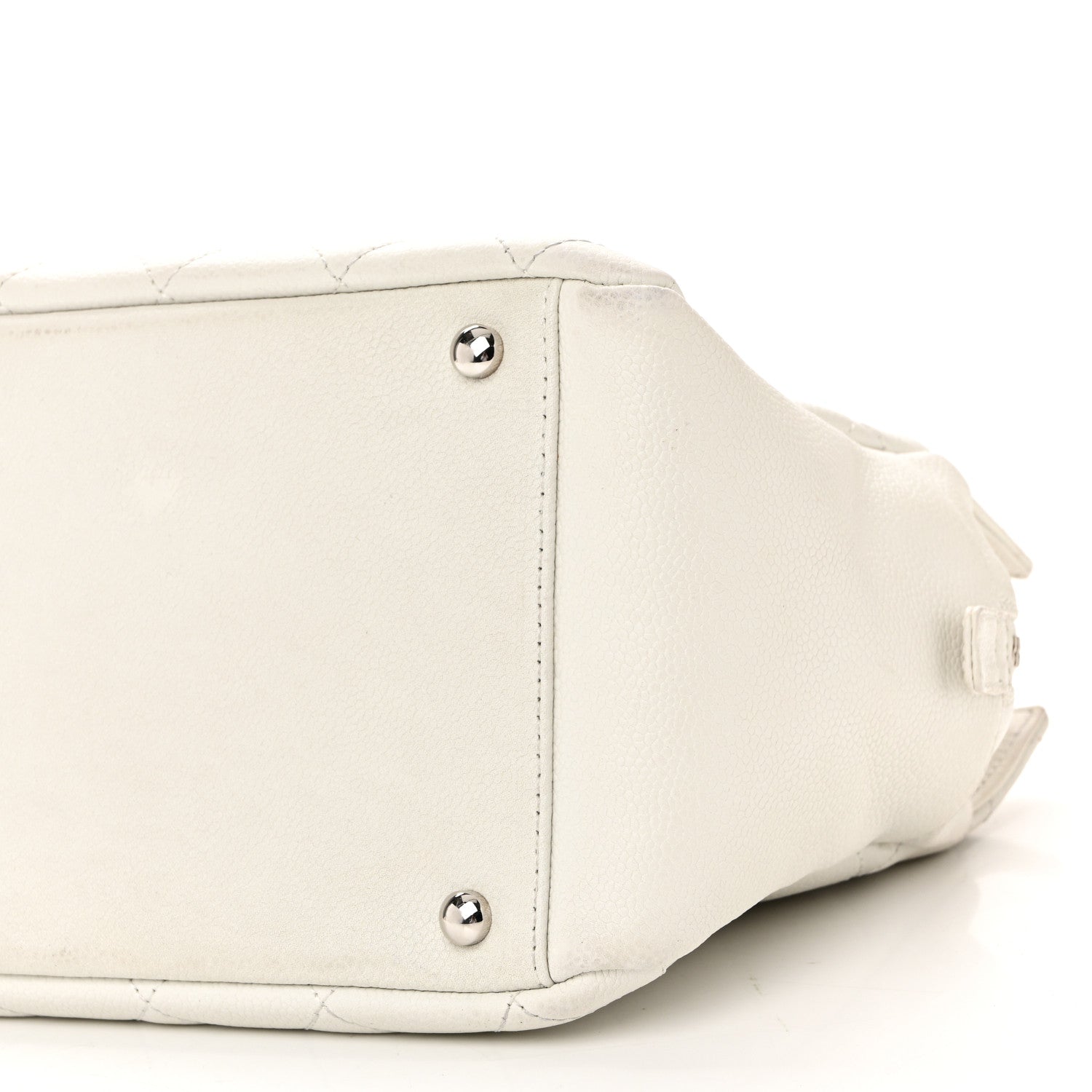 Caviar Quilted Petit Timeless Tote PTT White