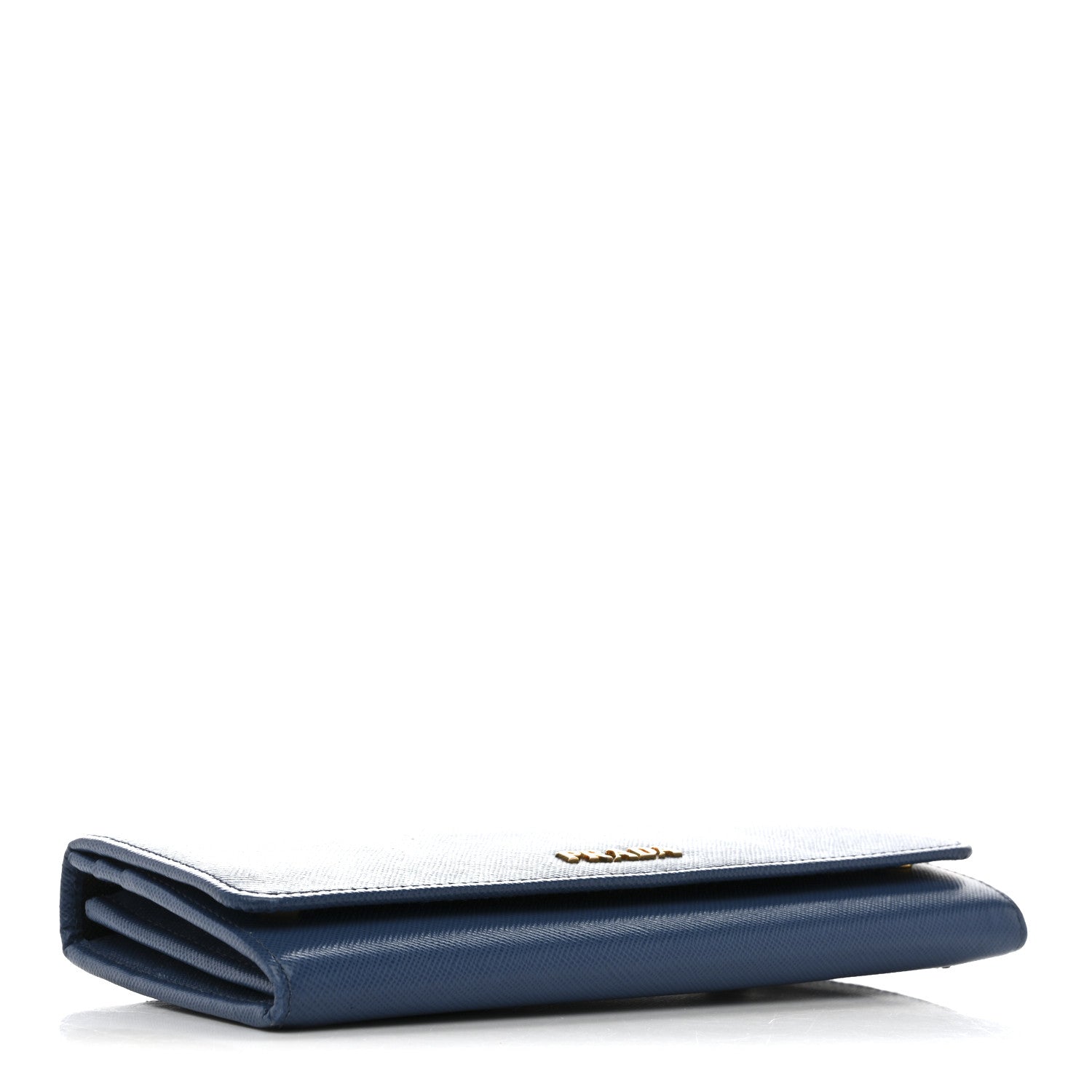 Saffiano Bi-Color Metal Continental Flap Wallet Cobalto Black