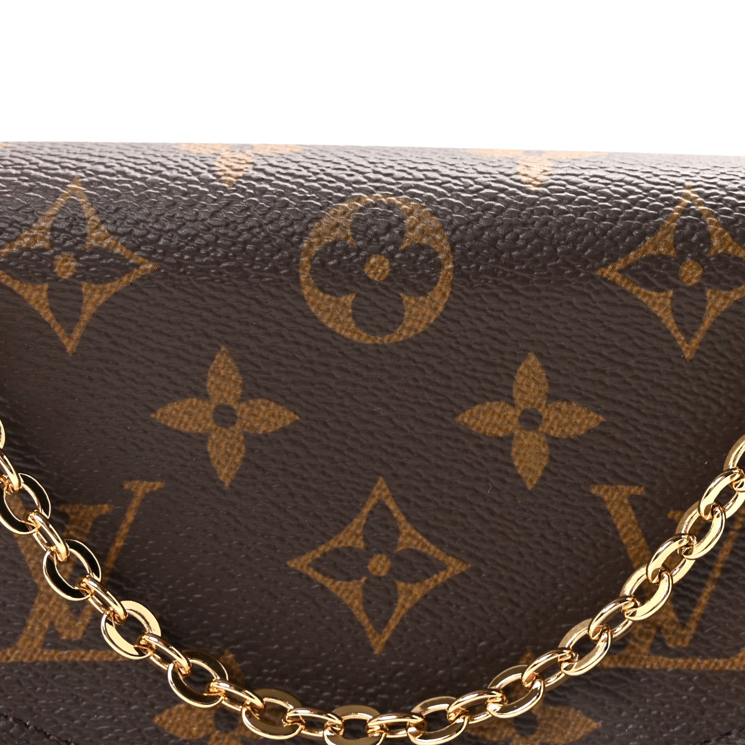 Monogram Pochette Felicie Chain Wallet Fuchsia