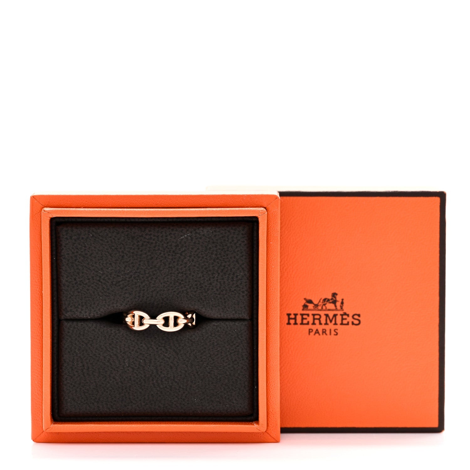18K Rose Gold PM Chaine d'Ancre Enchainee Ring 53 6.5