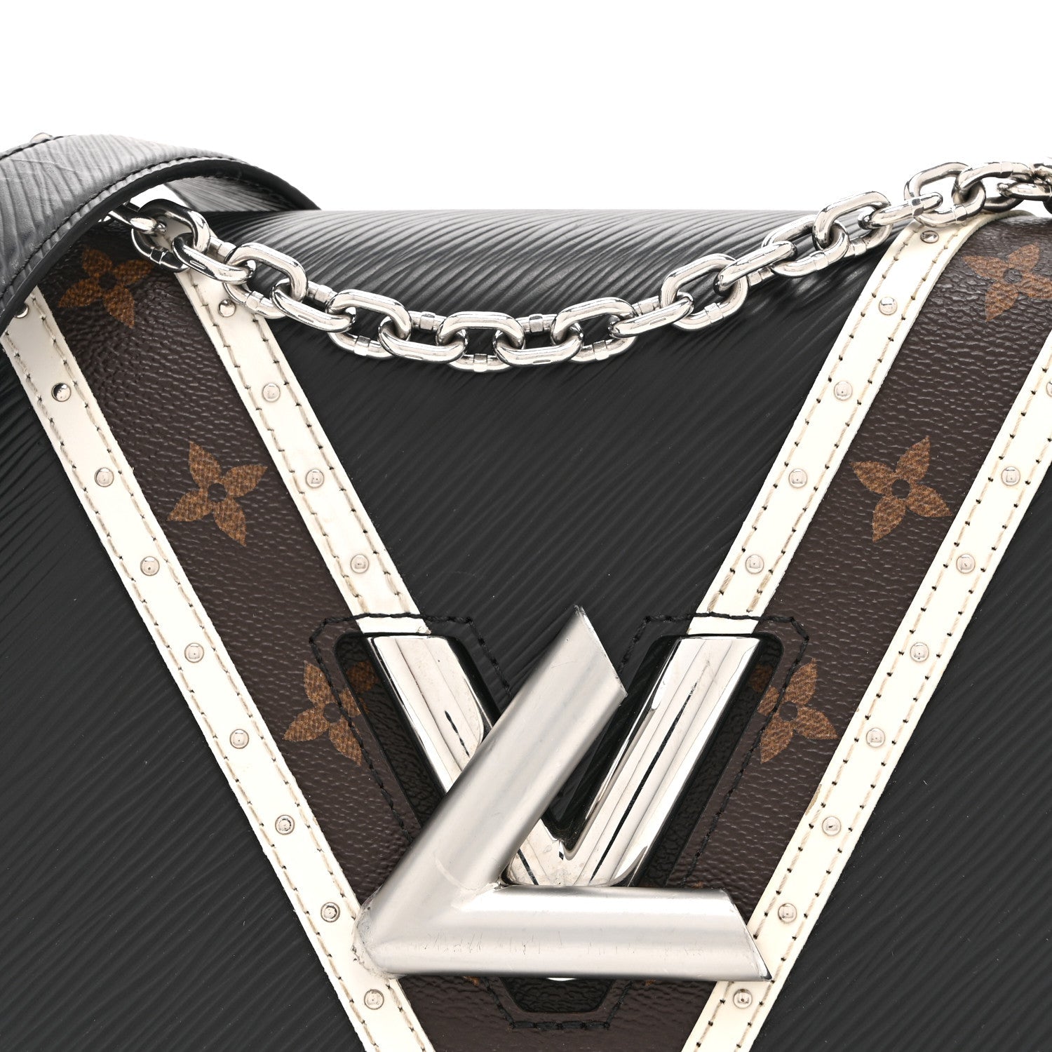 Epi Monogram Twist Shoulder Bag MM Black