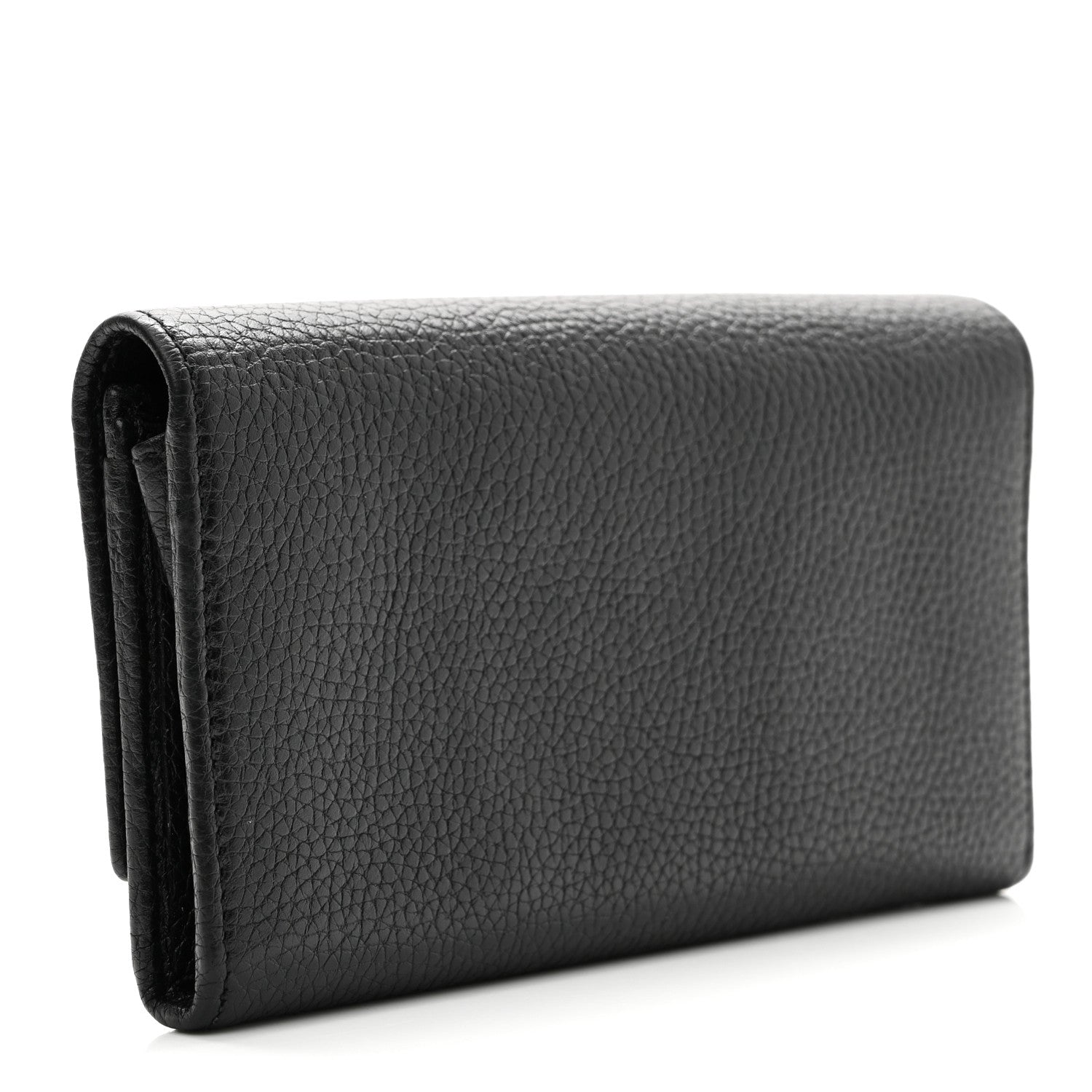 Pebbled Calfskin Large Soho Continental Wallet Black
