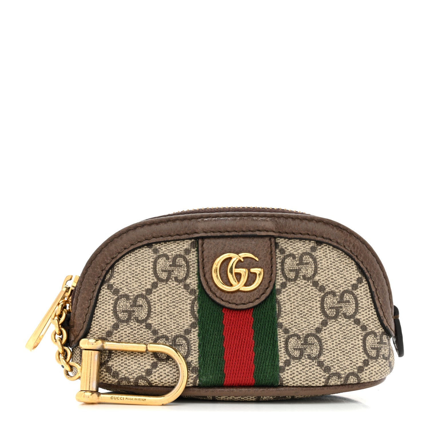 GG Supreme Monogram Web Ophidia Dome Key Pouch Beige New Acero